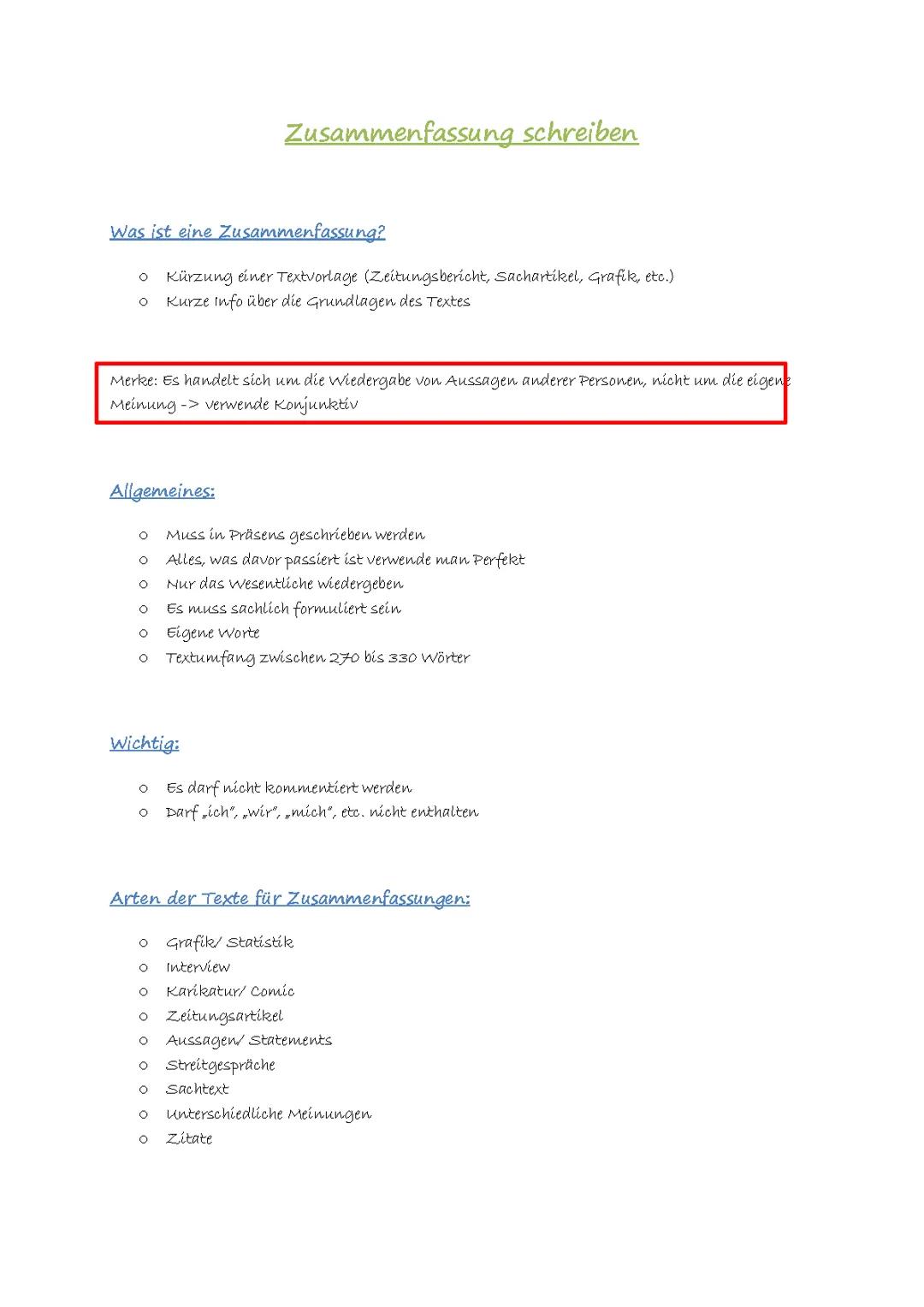 Wie man eine Zusammenfassung schreibt