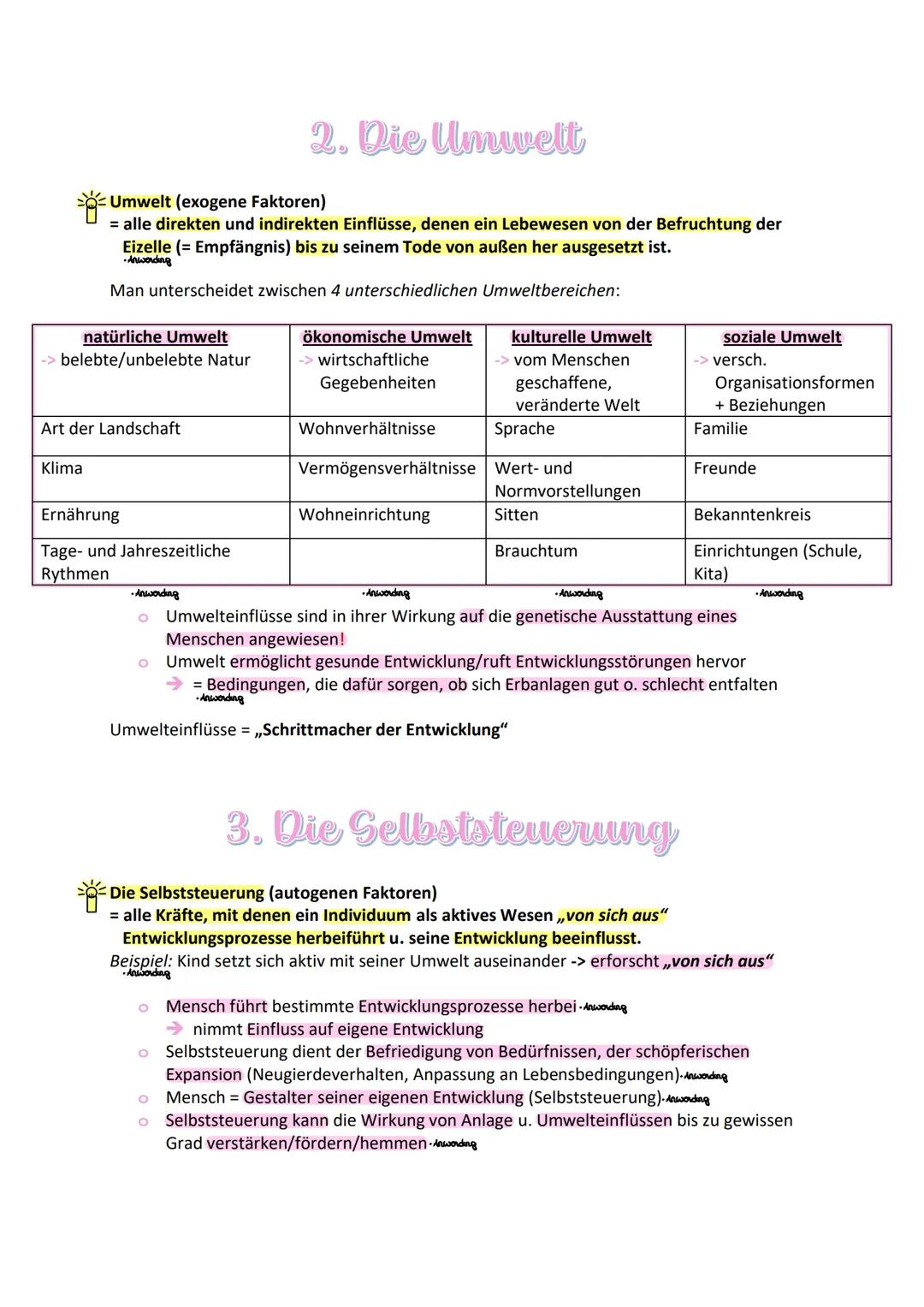 # Entwicklungsbedingungen
Einleitung:
Zu den Entwicklungsbedingungen, die eine Veränderung des Organismus auslösen u. in Gang
halten, zähle
