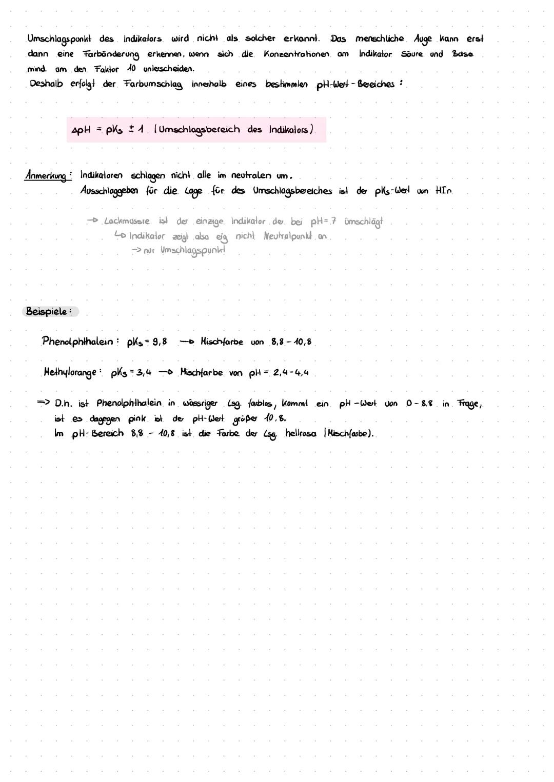 Säure - Base - Indikatoren.
INDIKATOREN
Verschiedene Indikatoren weißen im sauren bzw. alkalischen Miller jeweils unterschiedliche
Farben au
