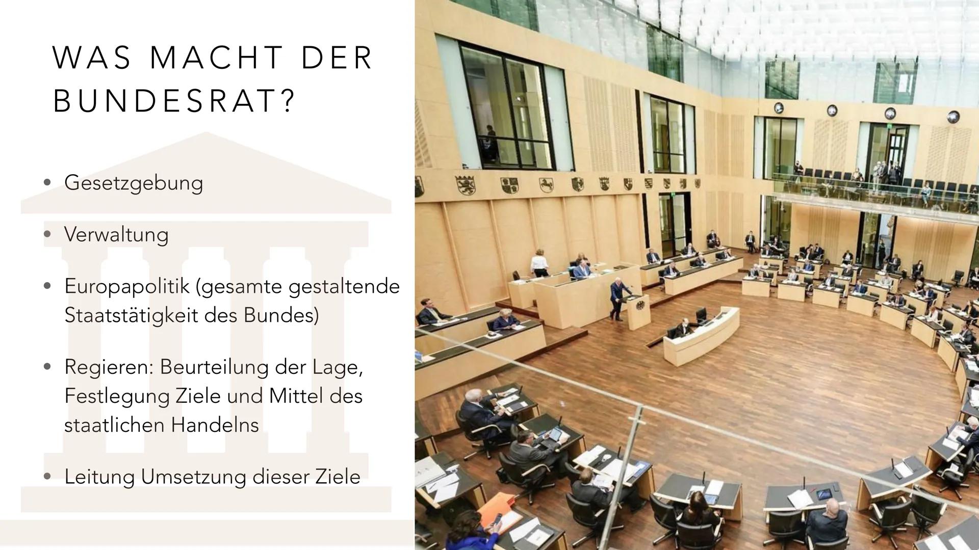 BUNDESR
LIDER BUNDESRAT
T
BUNDESRAT • 1. Was ist der Bundesrat?
• 2. Lage und Geschichte des Bundesrates
• 3. Aufgaben des Bundesrates
• 4.