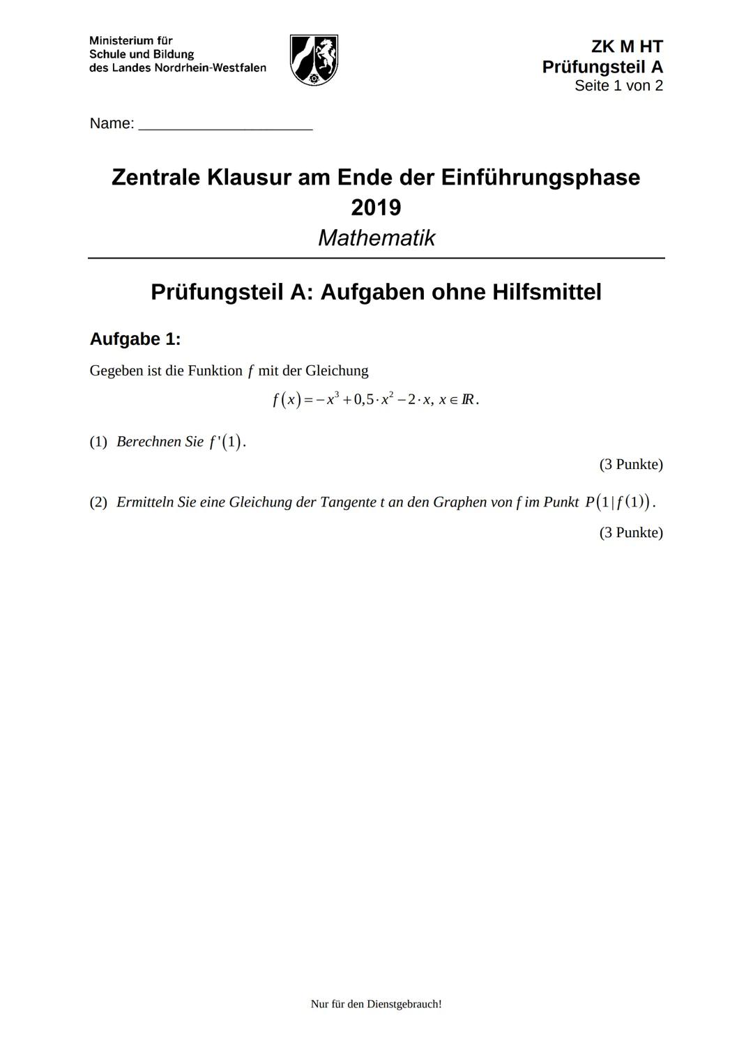 Ministerium für
Schule und Bildung
des Landes Nordrhein-Westfalen
13
Unterlagen für die Lehrkraft
Zentrale Klausur am Ende der Einführungsph
