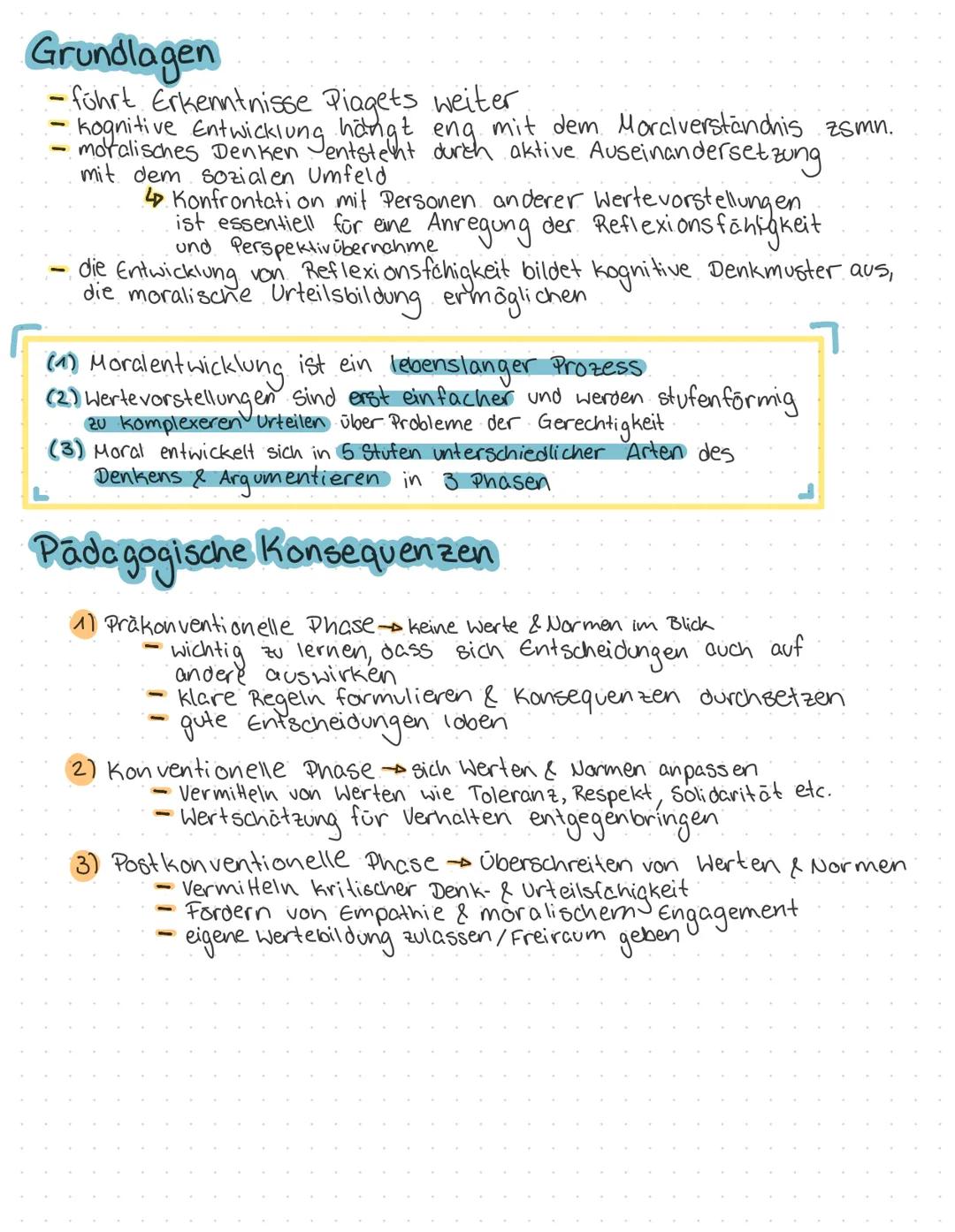 MORAL
Moralentwicklung im Kindesalter
KOHLBERG
DSC Grundlagen
- führt Erkenntnisse Piagets weiter
kognitive Entwicklung
hängt
mit dem Moralv