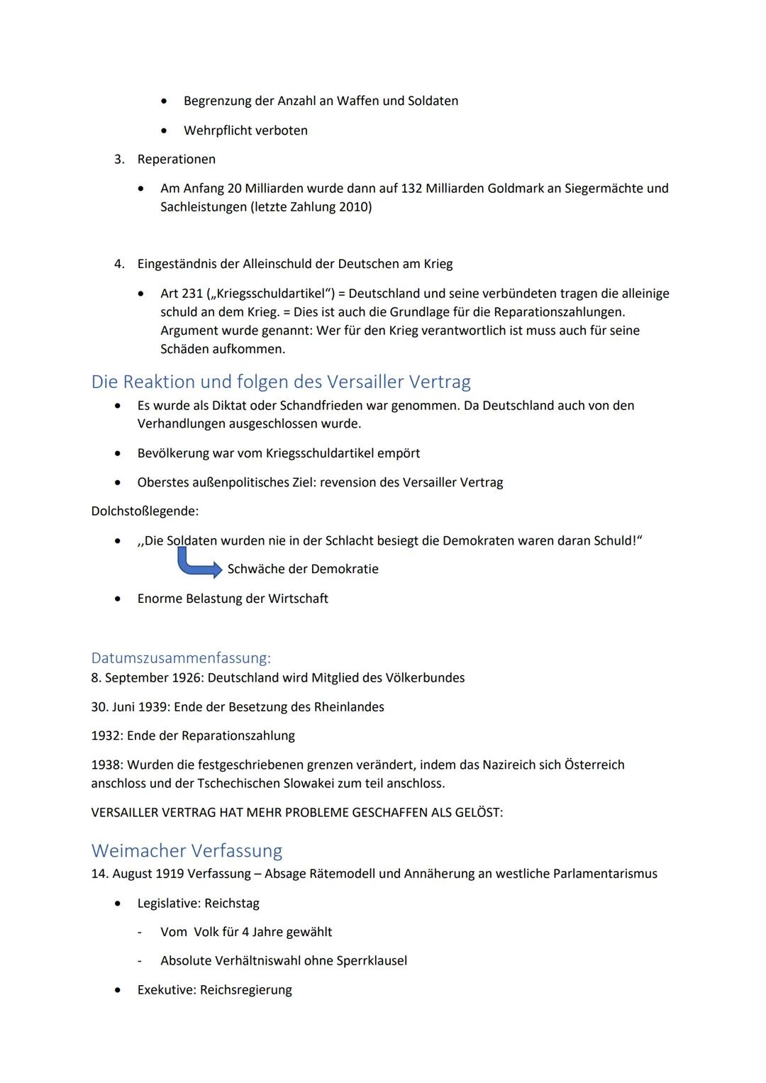 Lernzettel ausführlich für die 1 (hoffentlich)
Vorgeschichte des Versailler Vertrag:
Der Französische Marschall Verdino fonds sagte über den