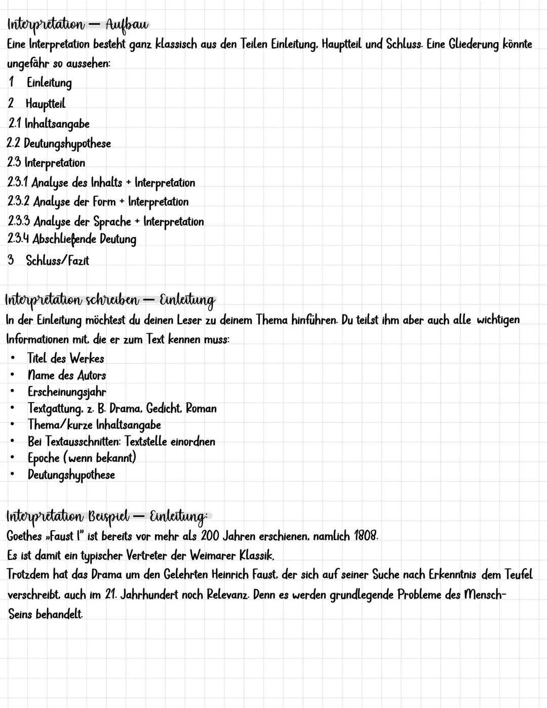 interpretation
Was ist eine Interpretation?
Bei einer Interpretation versuchst du, die Bedeutung und die Wirkung eines Textes nachzuvollzieh