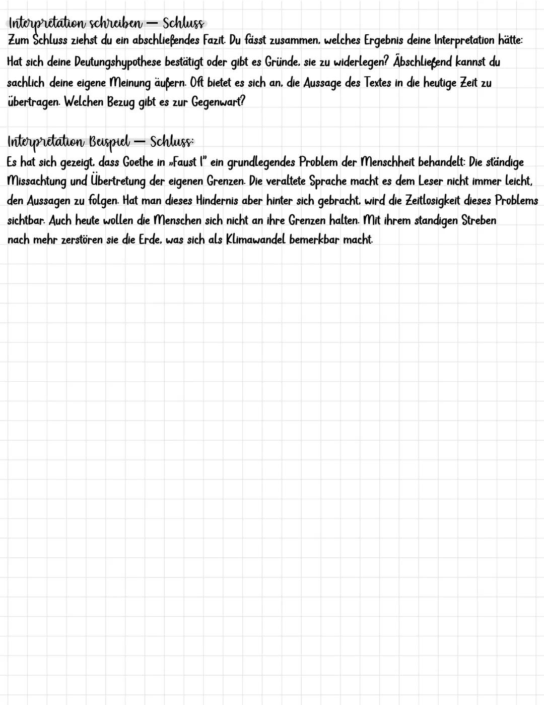 interpretation
Was ist eine Interpretation?
Bei einer Interpretation versuchst du, die Bedeutung und die Wirkung eines Textes nachzuvollzieh