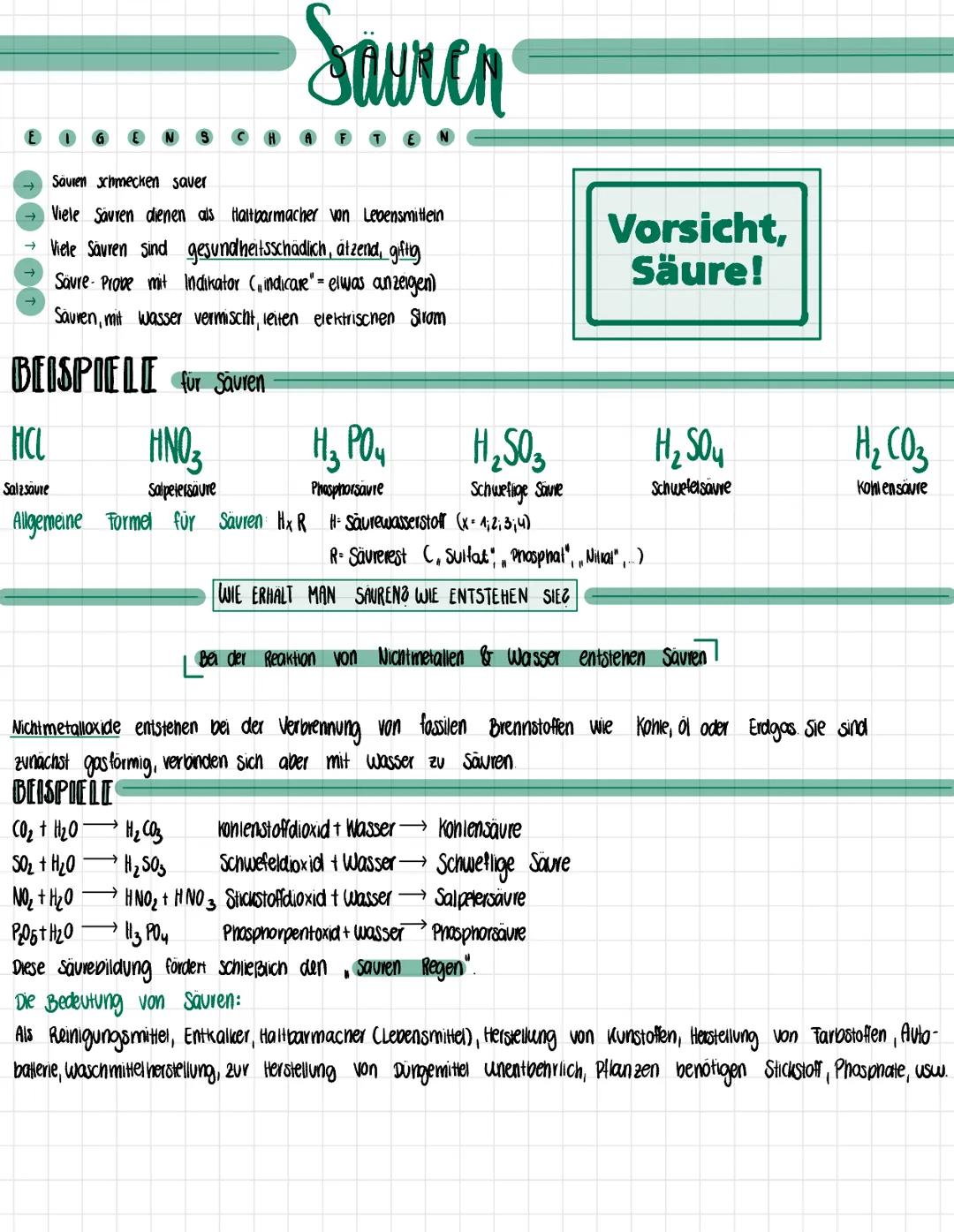 E
↑ G E
Sauren
Savien schmecken saver
Viele Säuren dienen als Haltbarmacher von Lebensmitteln
Viele Säuren sind gesundheitsschädlich, ätzend