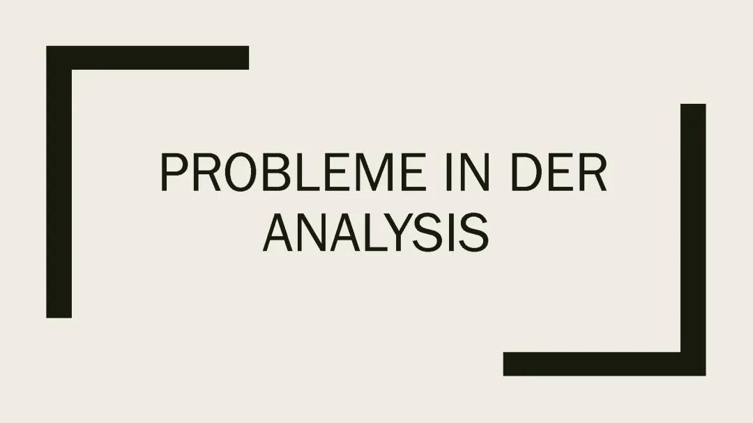 Probleme in der Analysis Präsentation