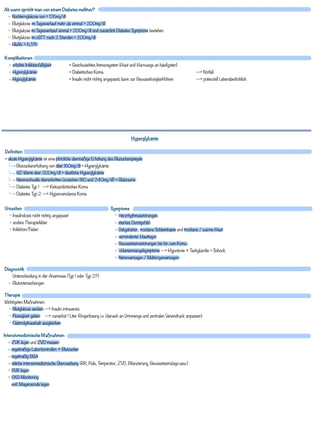 671
871
Definition
= chronisch verlaufende Erkrankung mit gestörtem Glukosestoffwechsel
Blutglukose zu hoch aufgrund eines Insulinmangels
er