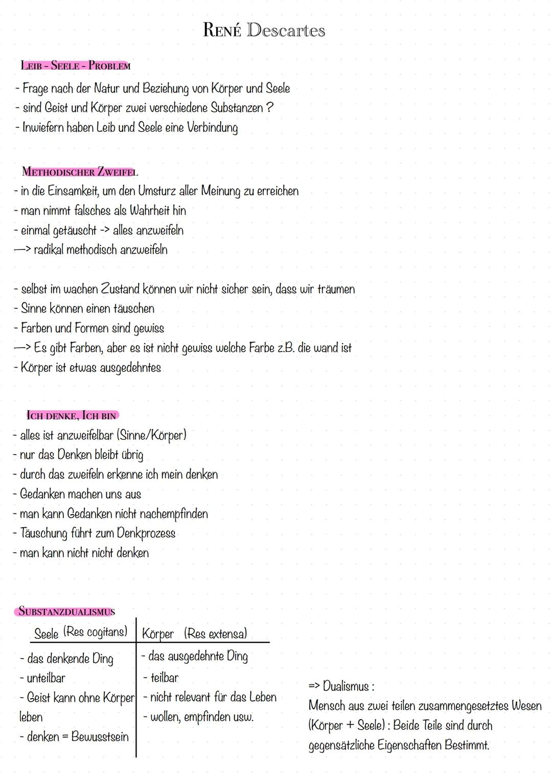 ANTHROPOLOGIE/
LEIB SEELE PROBLEM JEAN-PAUL Sartre
EXISTENTIALISMUS
- Die Existenz geht der Essenz voraus
-> der Mensch existiert erst und d