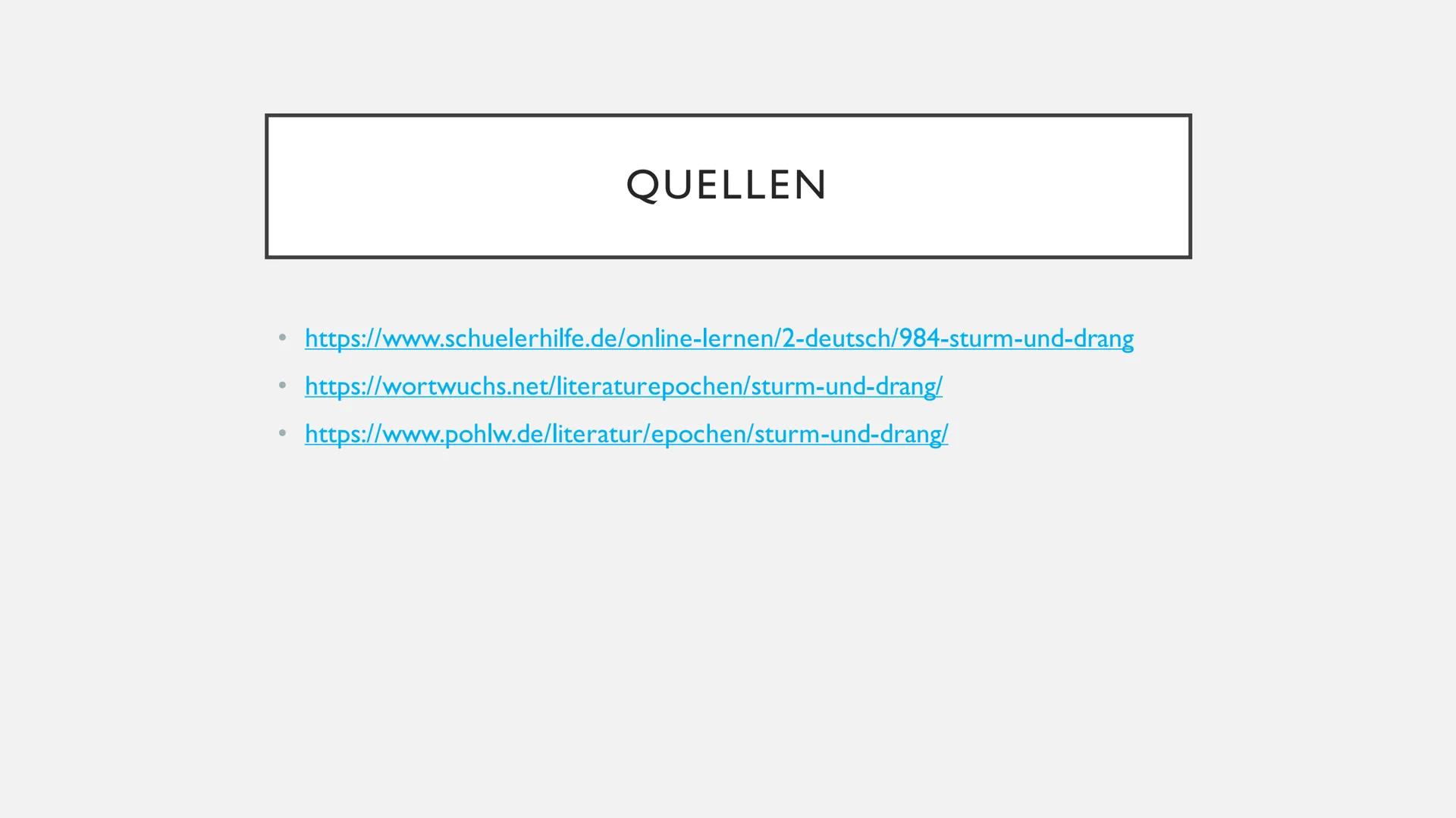 # STURM UND DRANG
(1765-1785)
Von Finja und Thyra INHALTSVERZEICHNIS
* Historischer Hintergrund
* Typische Merkmale des Sturm und Dra