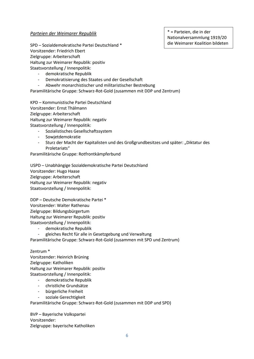 # Geschiklausur Nummer 4
Themen: Quellenzusammenfassung, Weimarer Verfassung,,,Geburtsfehler" der Weimarer Republik,
Dolchstoßlegende, Vers