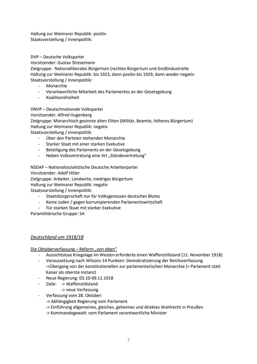 # Geschiklausur Nummer 4
Themen: Quellenzusammenfassung, Weimarer Verfassung,,,Geburtsfehler" der Weimarer Republik,
Dolchstoßlegende, Vers