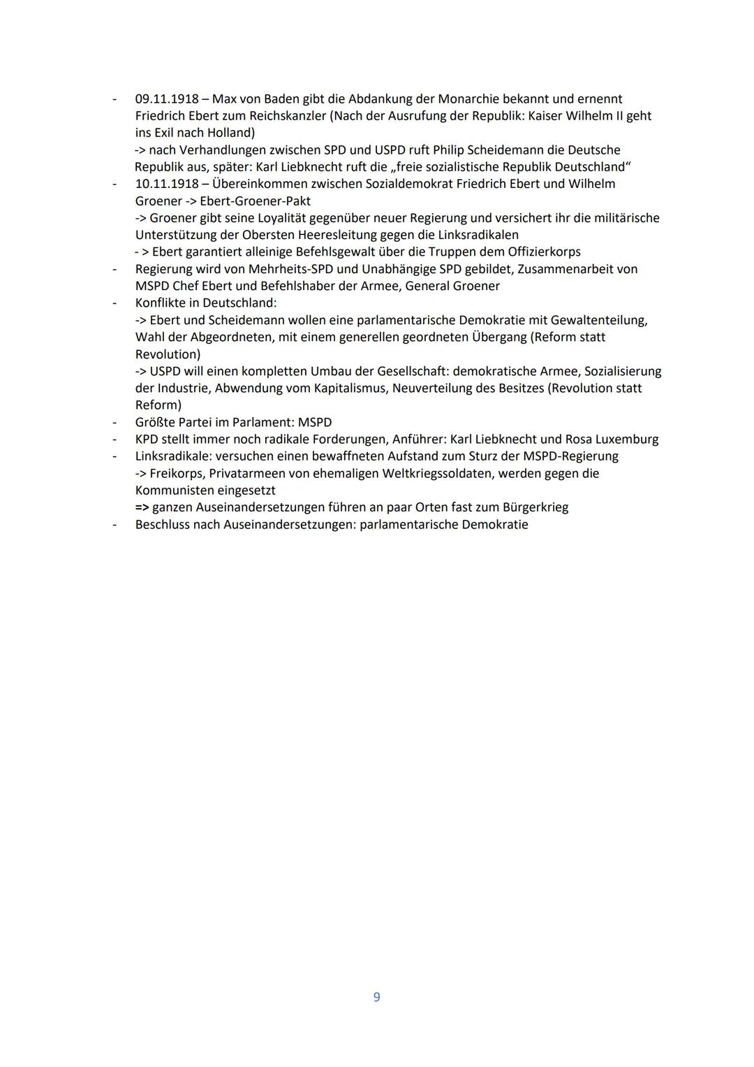 # Geschiklausur Nummer 4
Themen: Quellenzusammenfassung, Weimarer Verfassung,,,Geburtsfehler" der Weimarer Republik,
Dolchstoßlegende, Vers