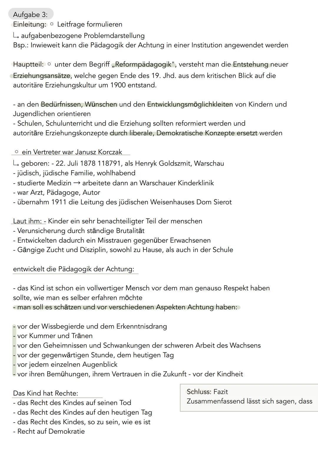 Reformpädagogik
Korczak Janusz Korczak
Biografie: - er wurde am 22. Juli 1878 oder 1879 als Hanryk Goldszmit in Warschau geboren.
- er war