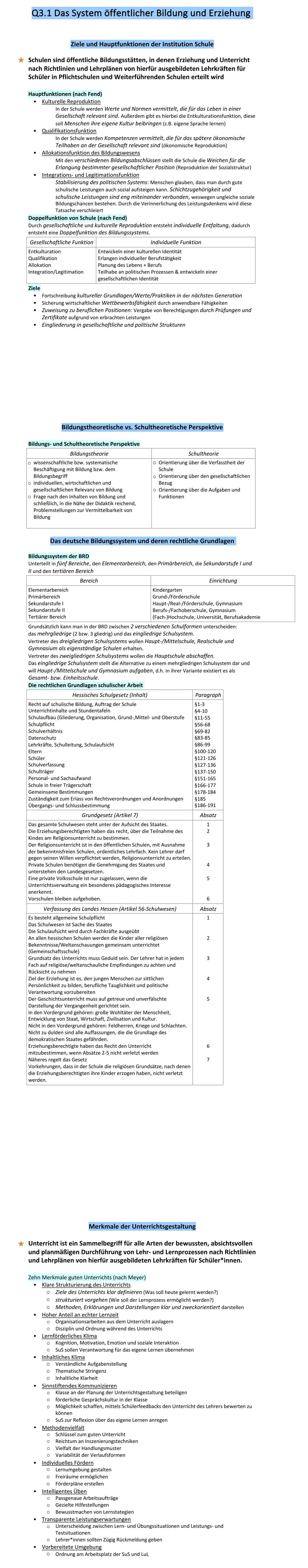 Das System öffentlicher Bildung