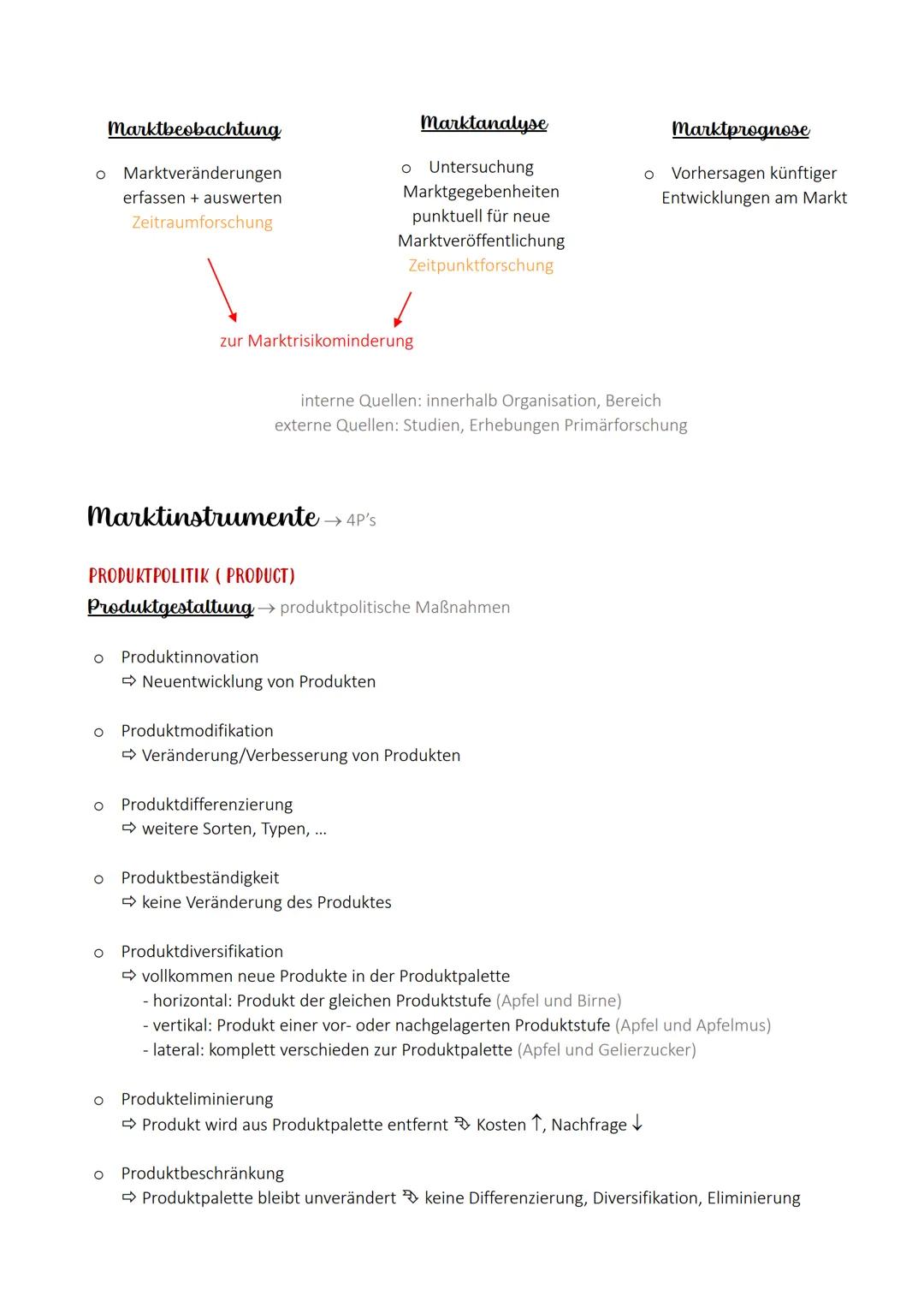 > Marketing <
= Vermarktung
to market = Handel treiben; market = Markt
Aufgaben
1. Situationsanalyse → Marktforschung
2. Planung Marketi