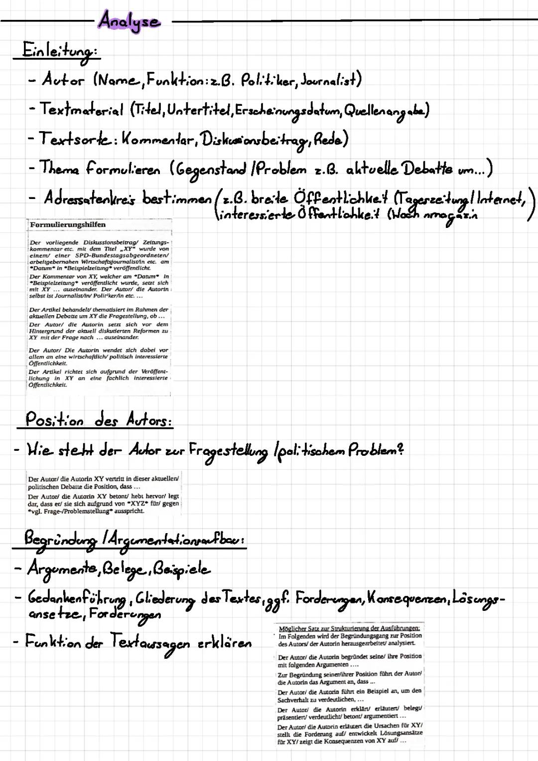 Stellungnahme und Analyse