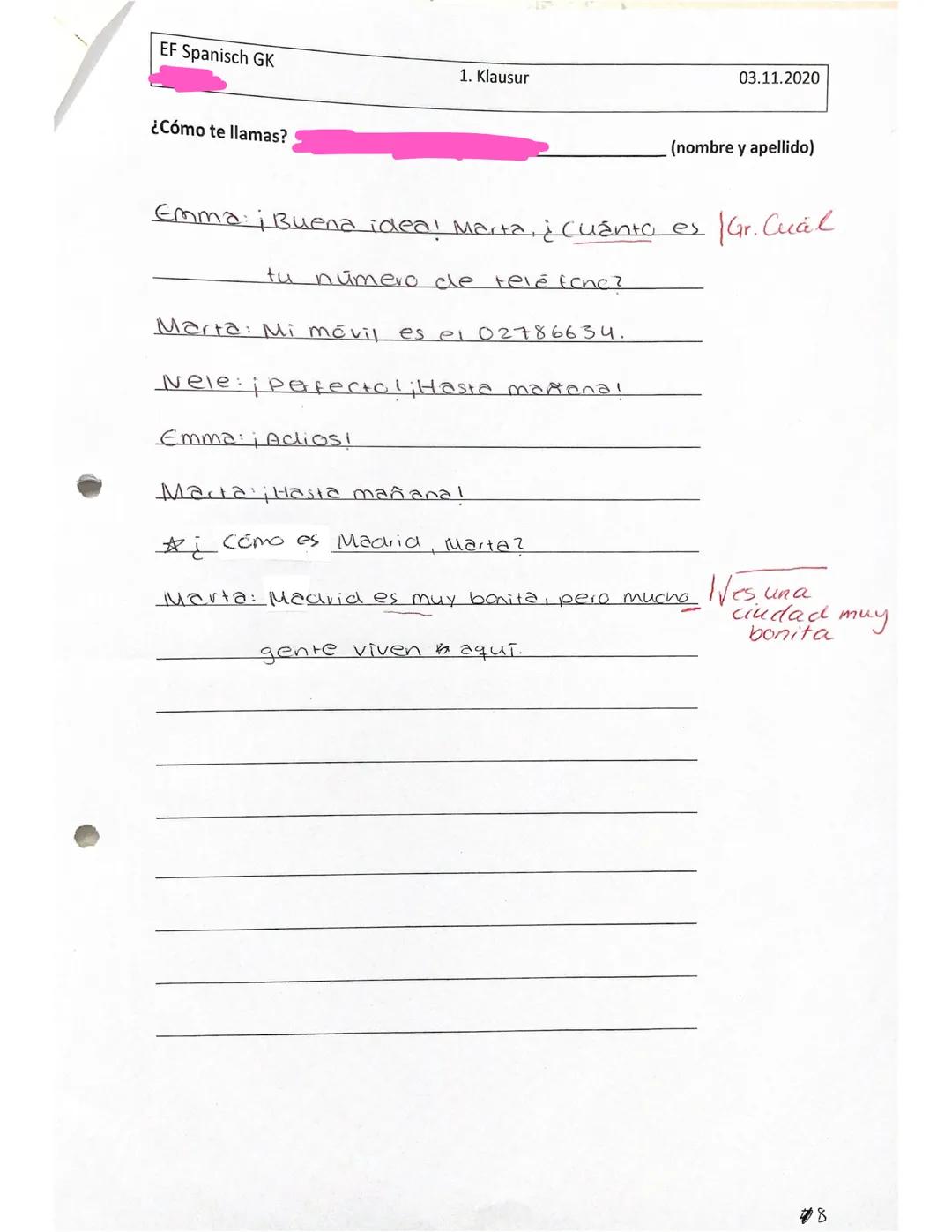 Name:
TEIL B
TEIL A
mögliche Punkte:
erreichte Punkte:
mögliche
Punkte:
erreichte
Punkte:
Du...
Inhaltliche Leistung
• eröffnest das Gespräc