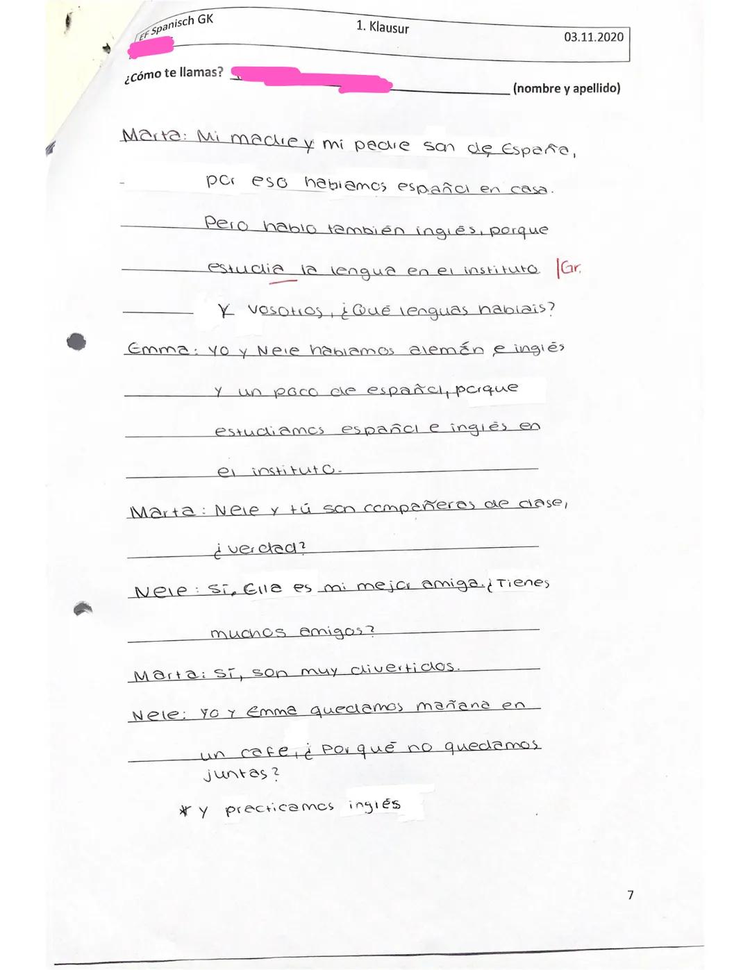 Name:
TEIL B
TEIL A
mögliche Punkte:
erreichte Punkte:
mögliche
Punkte:
erreichte
Punkte:
Du...
Inhaltliche Leistung
• eröffnest das Gespräc