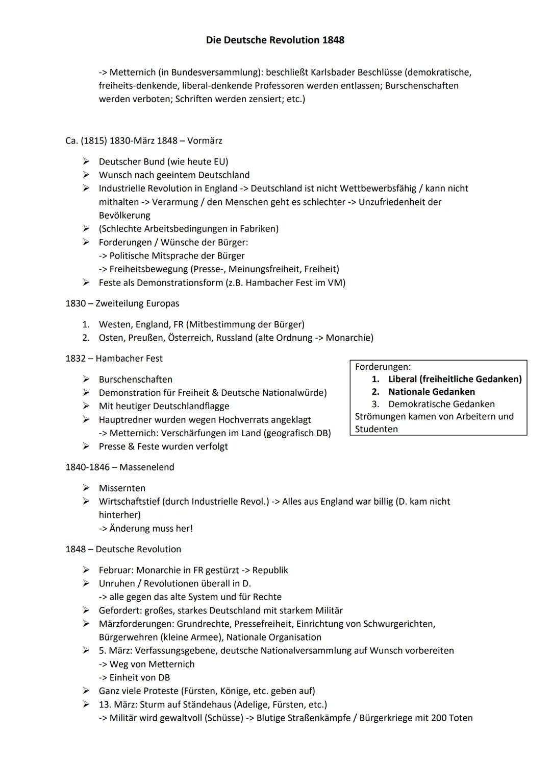 # Die Deutsche Revolution 1848
1789-Beginn der Französischen Revolution (14. Juli -> Sturm auf die Bastille)
1799 - Napoleon wird Alleinhe