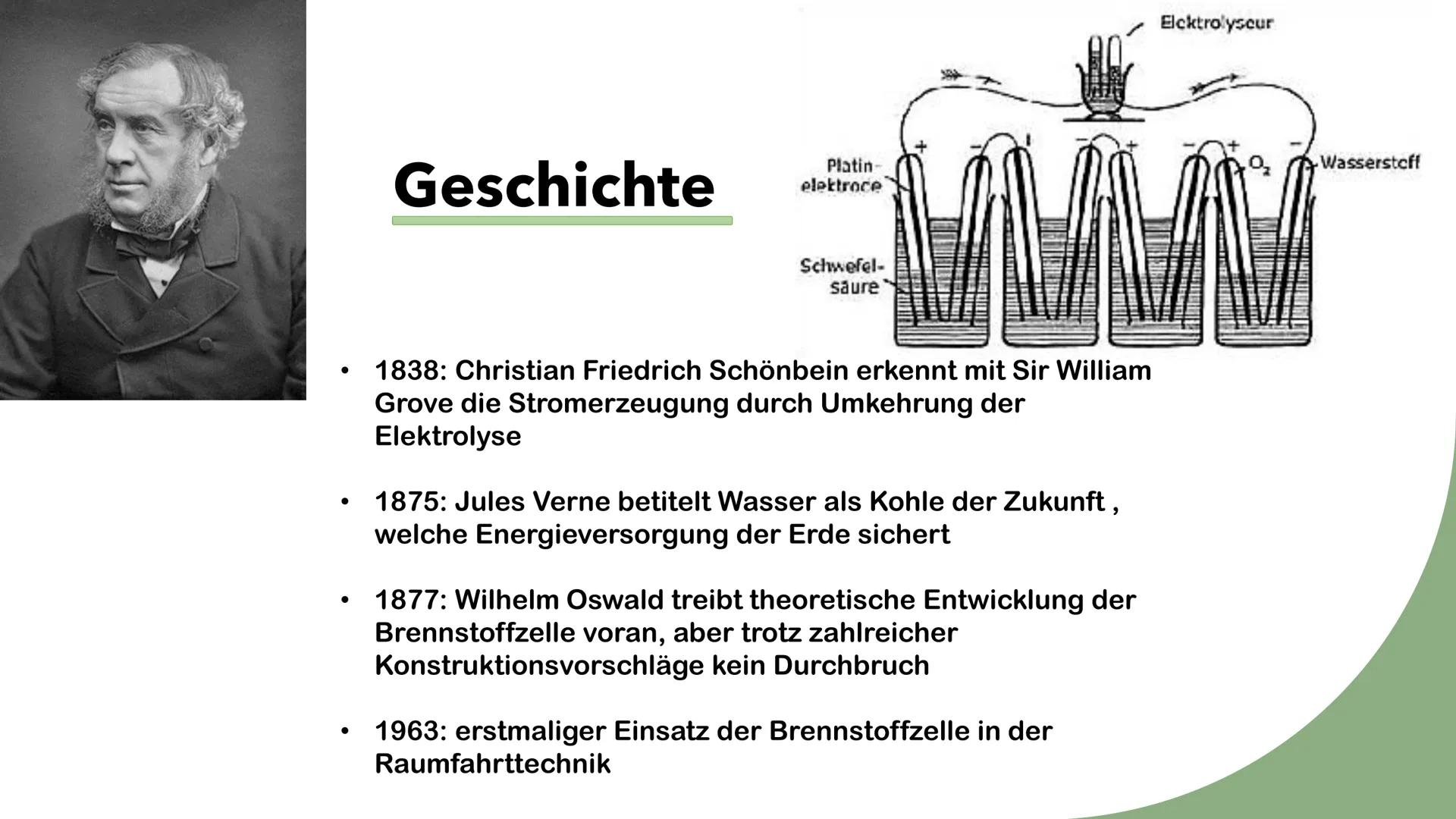 Brennstoffzelle
Von: Amelia & Ashley
کک
)
//////////
P Inhaltsverzeichnis
• Geschichte
• Was ist eine Brennstoffzelle
• Aufbau/Funktion eine