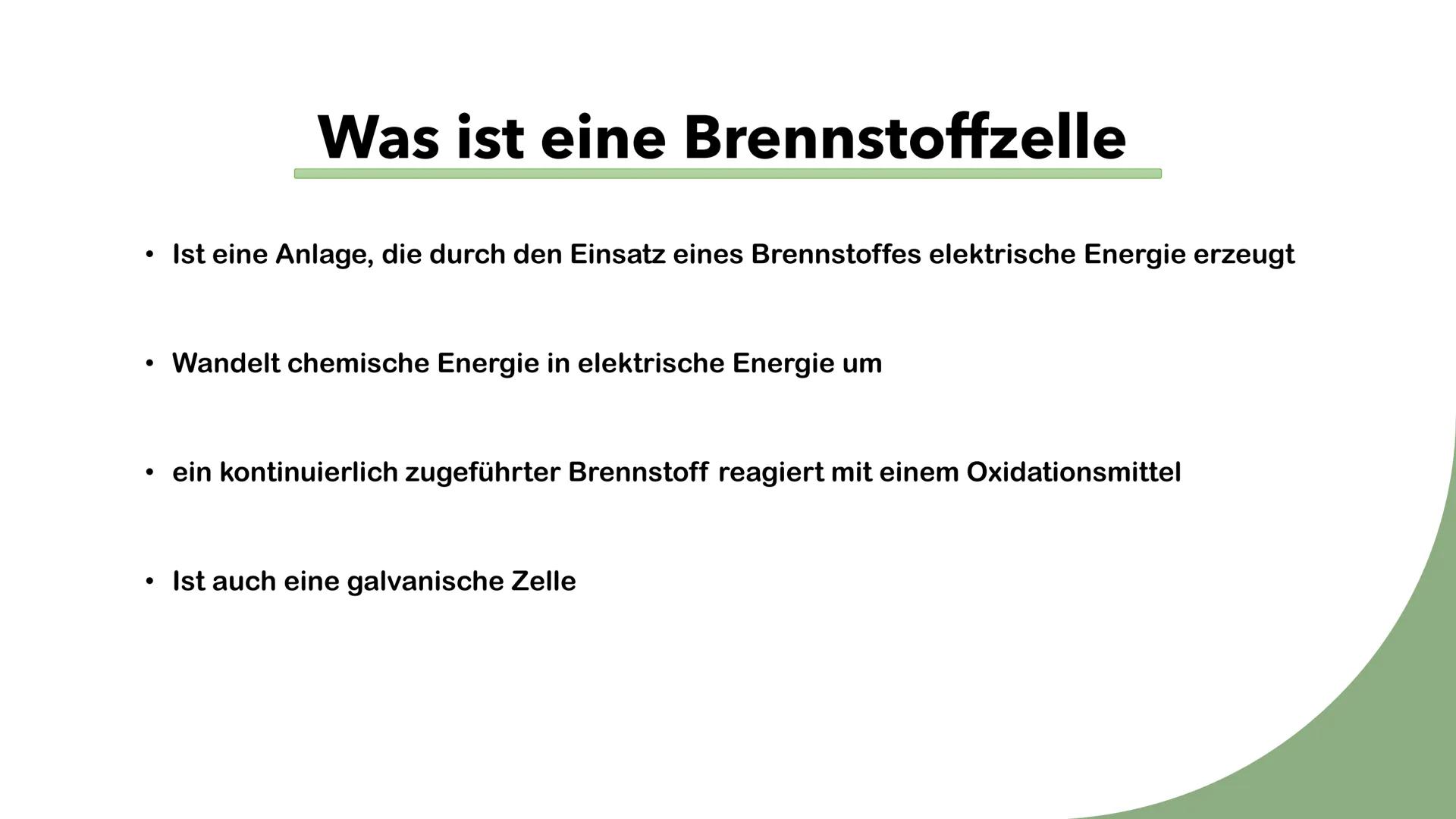 Brennstoffzelle
Von: Amelia & Ashley
کک
)
//////////
P Inhaltsverzeichnis
• Geschichte
• Was ist eine Brennstoffzelle
• Aufbau/Funktion eine