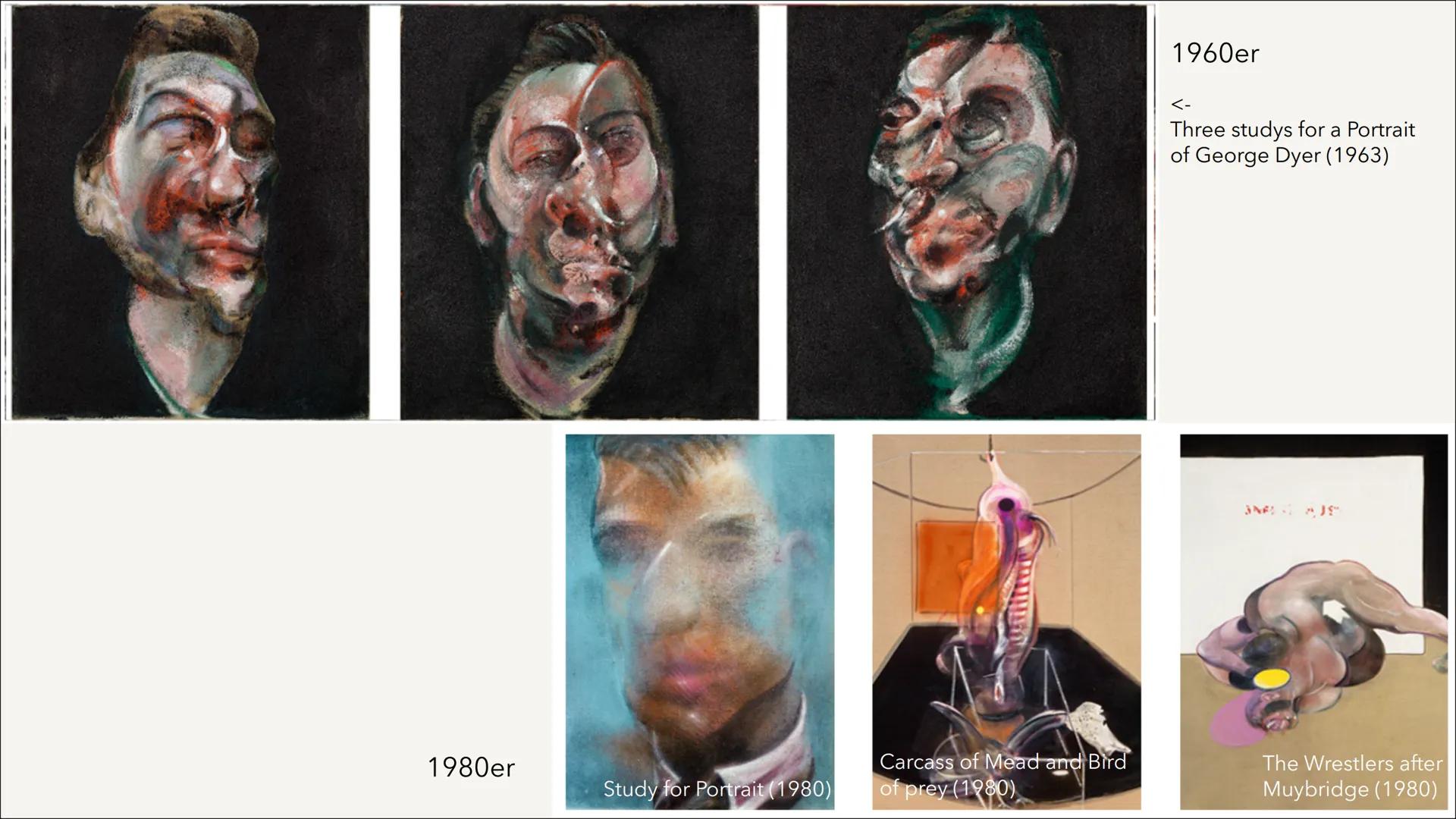 Francis Bacon
Von Wilhelmine Wendeling
Crucifixon (1933) Man standing (1945)
GENERA
●
●
Inhalt
• (Selbst-)Portraits
●
●
Biografie
Kunst Entw