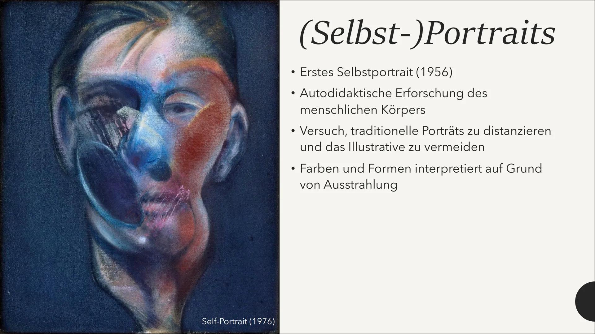 Francis Bacon
Von Wilhelmine Wendeling
Crucifixon (1933) Man standing (1945)
GENERA
●
●
Inhalt
• (Selbst-)Portraits
●
●
Biografie
Kunst Entw