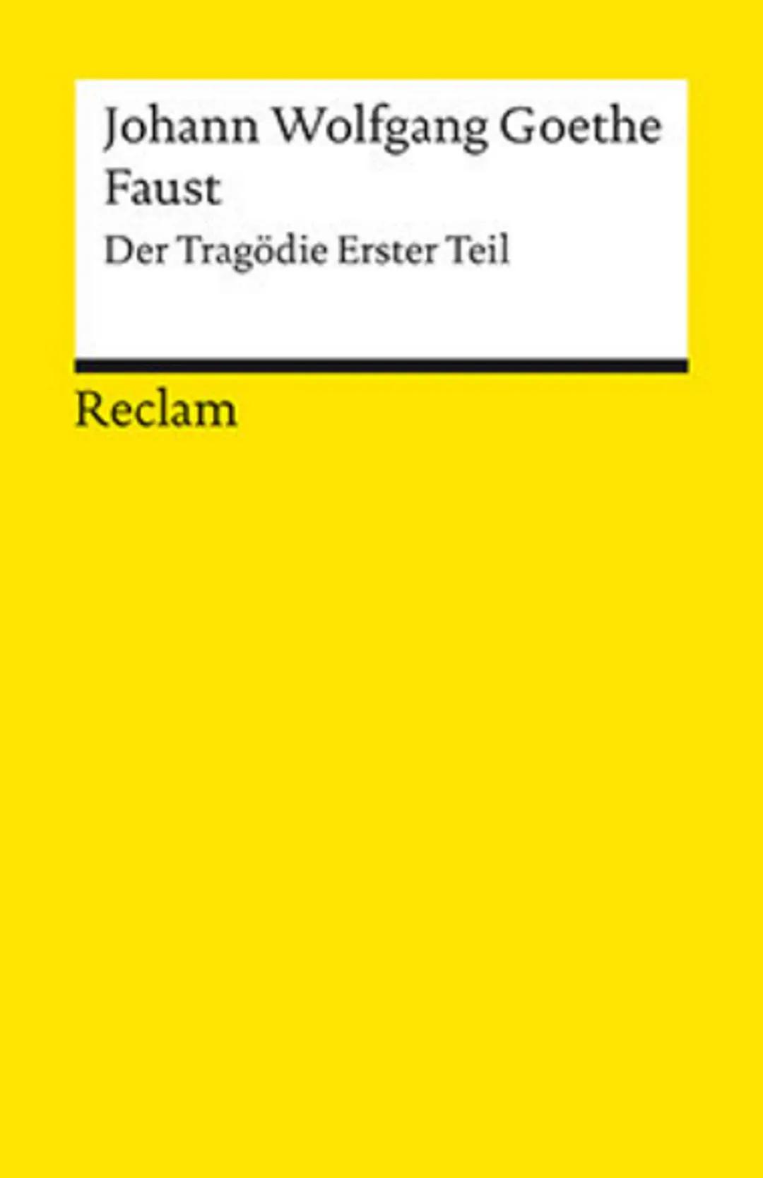 # Johann Wolfgang Goethe
Faust
Der Tragödie Erster Teil
Reclam # Faust
Veröffentlichung: 1808
Autor: Johann Wolfgang von Goethe
Gattung: D