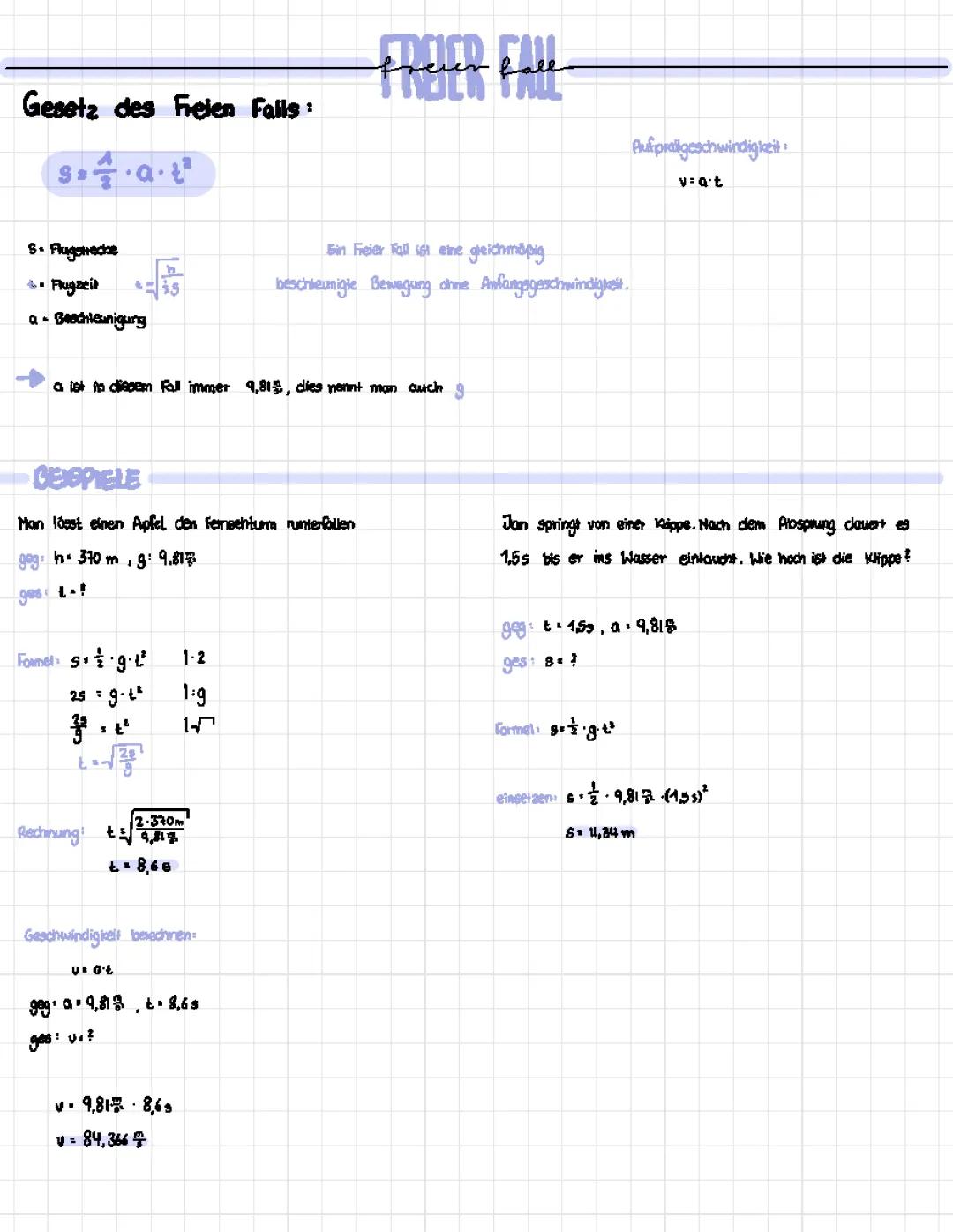freier fall