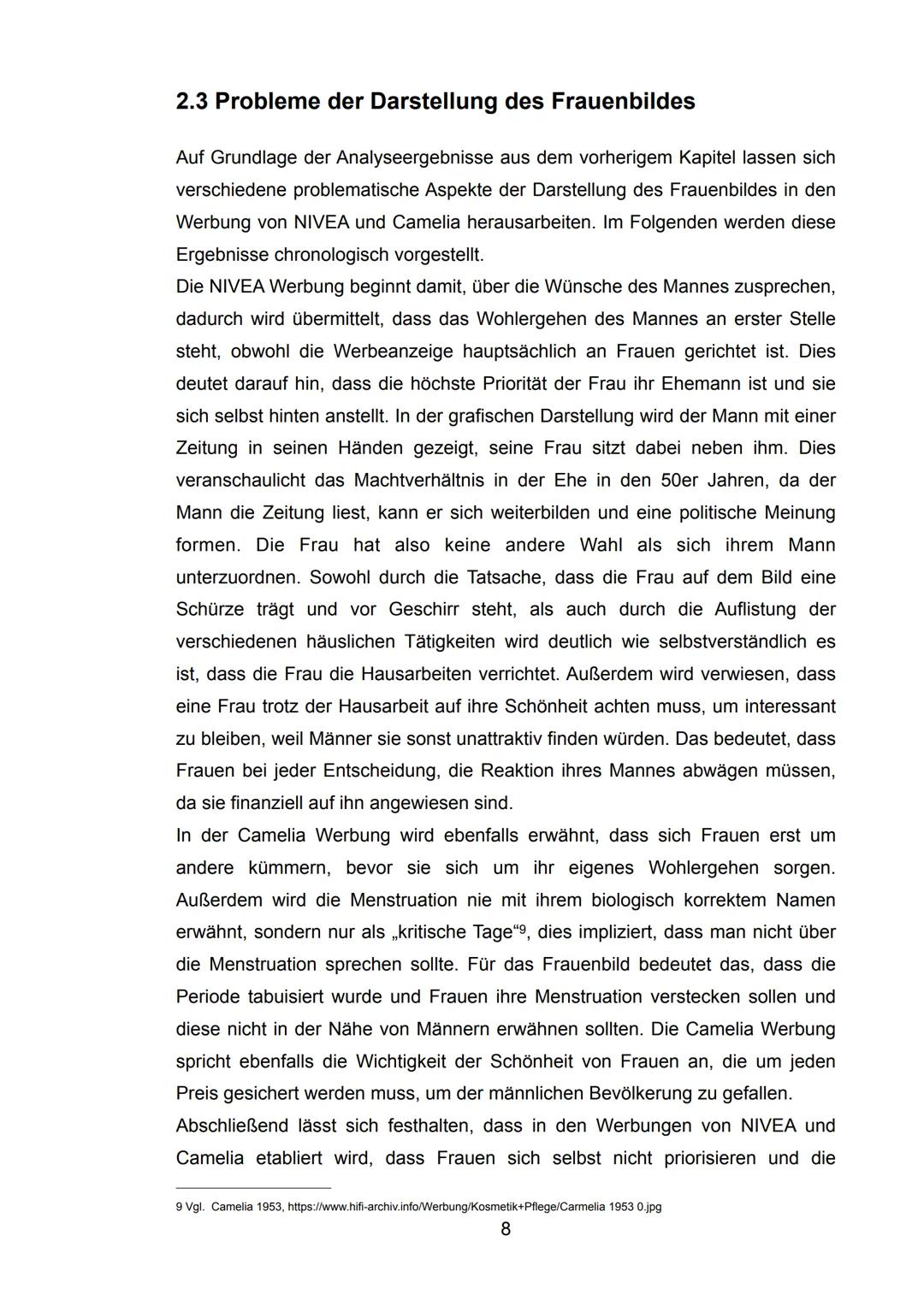 Fichte Gymnasium Hagen
Gegenüberstellung der Darstellung des Frauenbildes in der
der Werbung der 50er Jahre und der Gegenwart
FRAUEN AN DE
