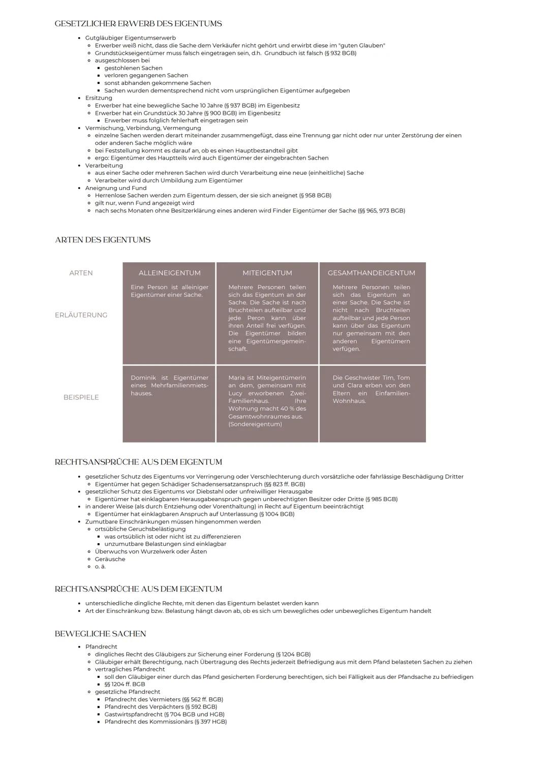 # Sachenrecht
ALLGEMEINE GRUNDLAGEN
* 3. Buch des BGB (§§ 854-1296 BGB) Nebengesetze
* regelt die Rechtsbeziehung zwischen Personen zu