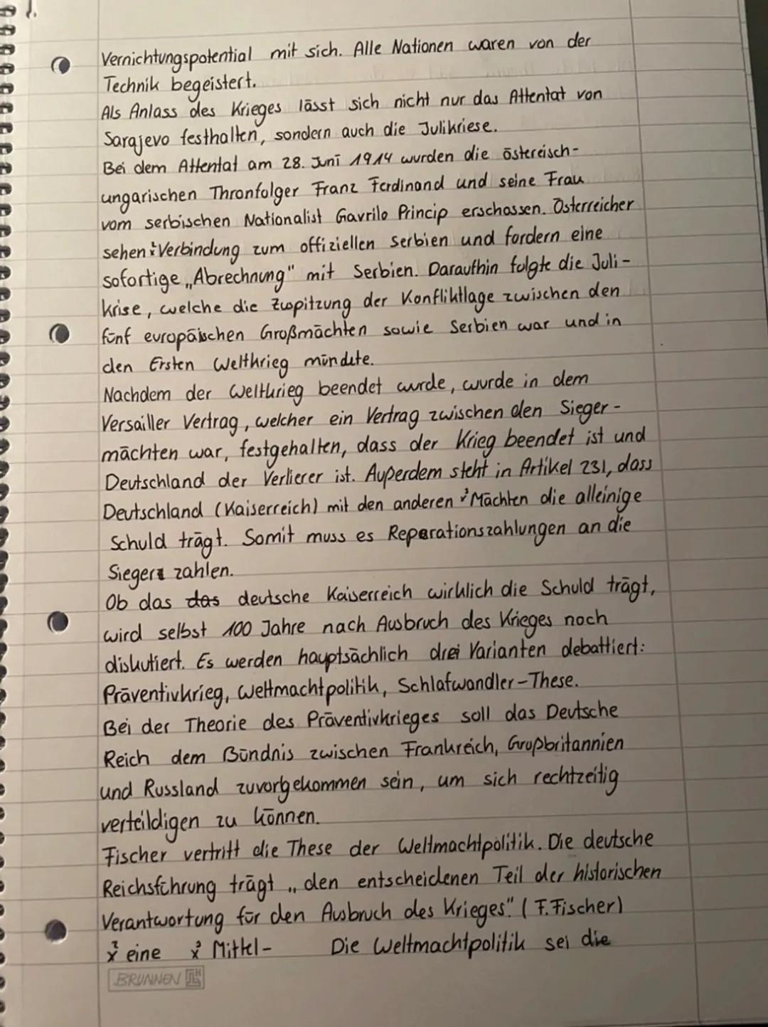 Wer hat die Schuld am Ausbruch des Ersten Weltkrieges?
-> Bewerten (aus heutiger Perspektive)
-> Gründe für den Ausbruch
-> Anlass
-> Ursac
