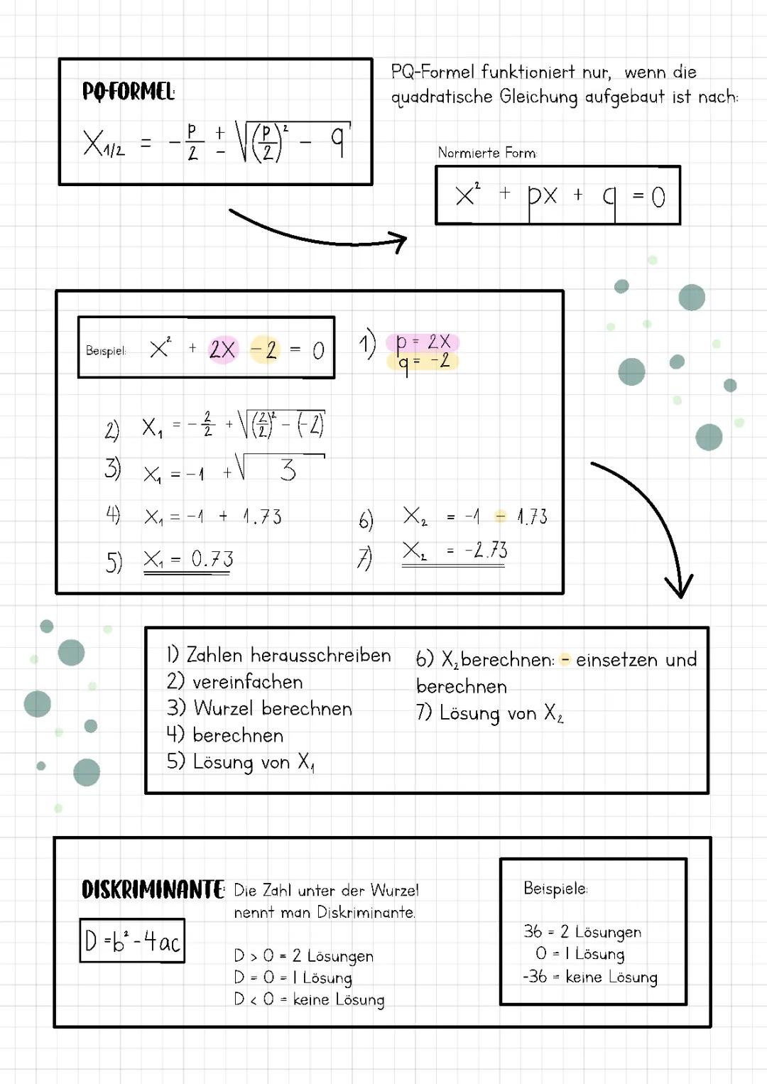 Quadratische Gleichungen