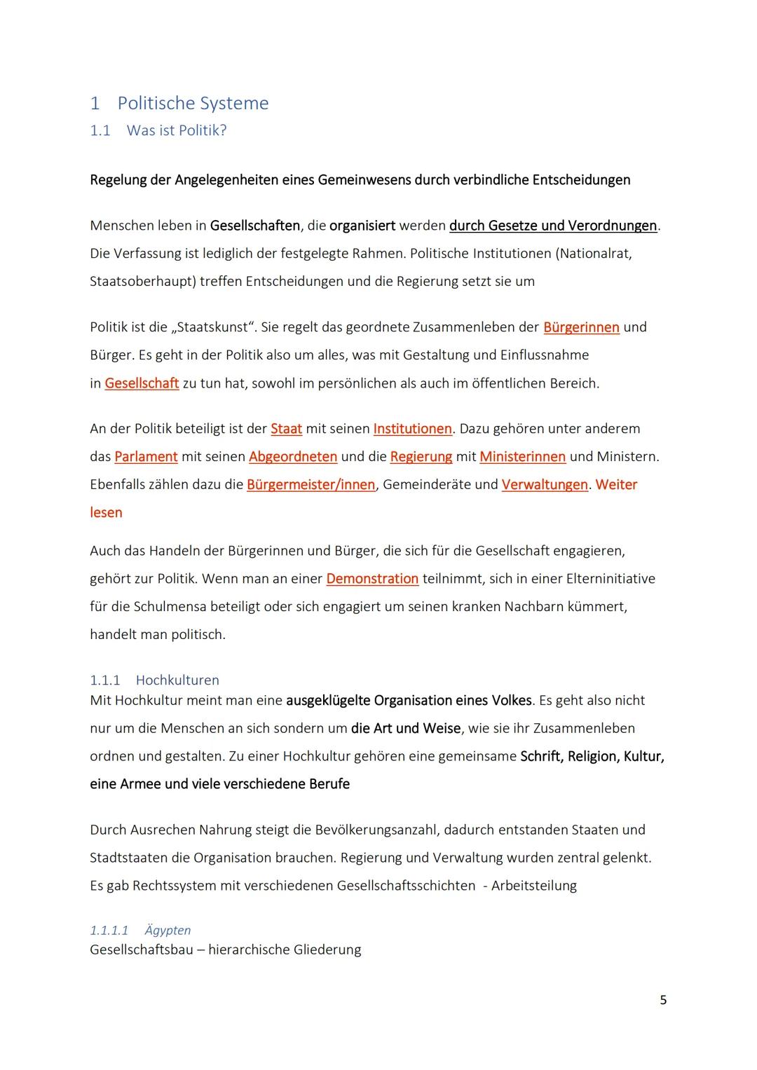 # Inhaltsverzeichnis
1 Politische Systeme..................................................................................................