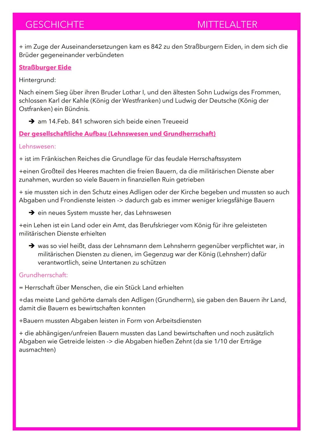 GESCHICHTE
Das Frankenreich
Das Frankenreich war ein Staat im Mittelalter, der große Teile des heutigen Deutschlands
und Frankreich umfasste