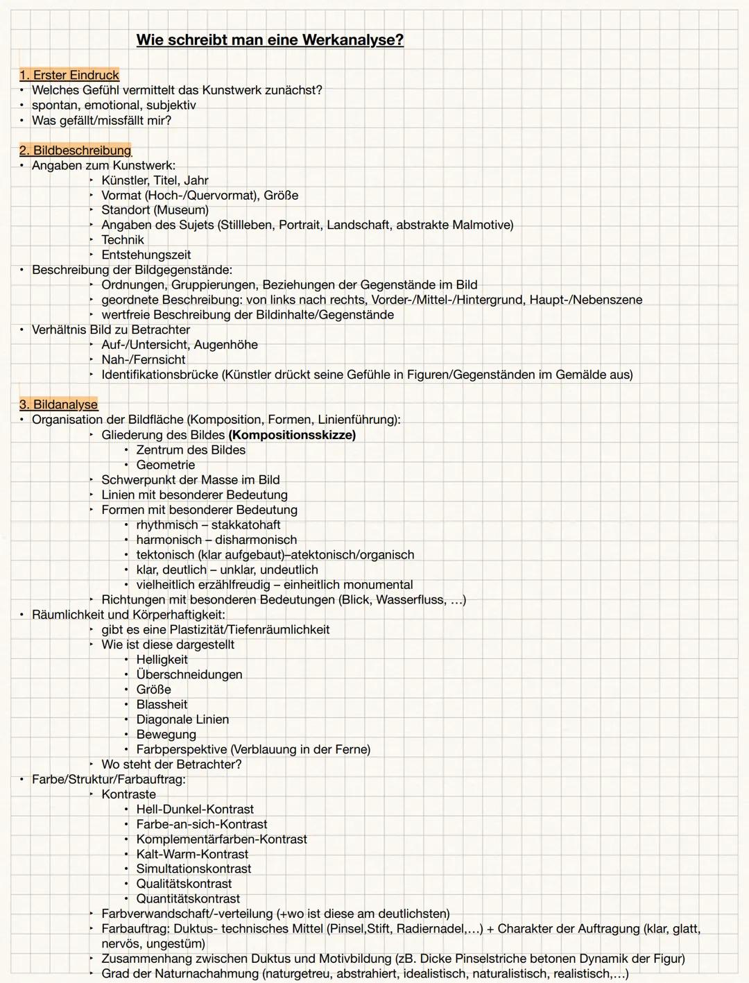 1. Erster Eindruck
• Welches Gefühl vermittelt das Kunstwerk zunächst?
spontan, emotional, subjektiv
Was gefällt/missfällt mir?
.
2. Bildbes
