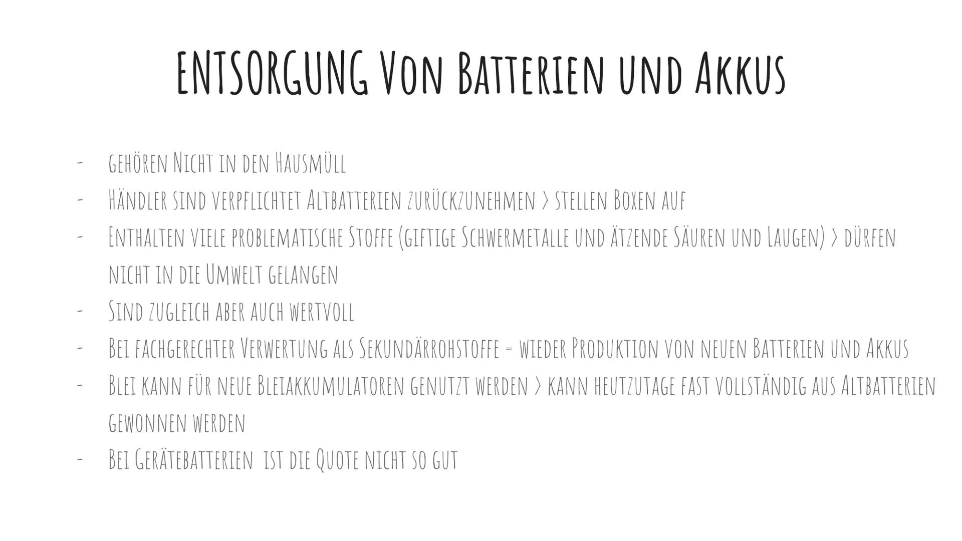 # AKKUMULATOREN
VON JOHANNA UND EMELY - ALLGEMEINES
- BLEIAKKU
- AUFBAU
- LADEVORGANG
- ENTLADEVORGANG
- LITHIUM-IONEN-AKKUMULATOREN