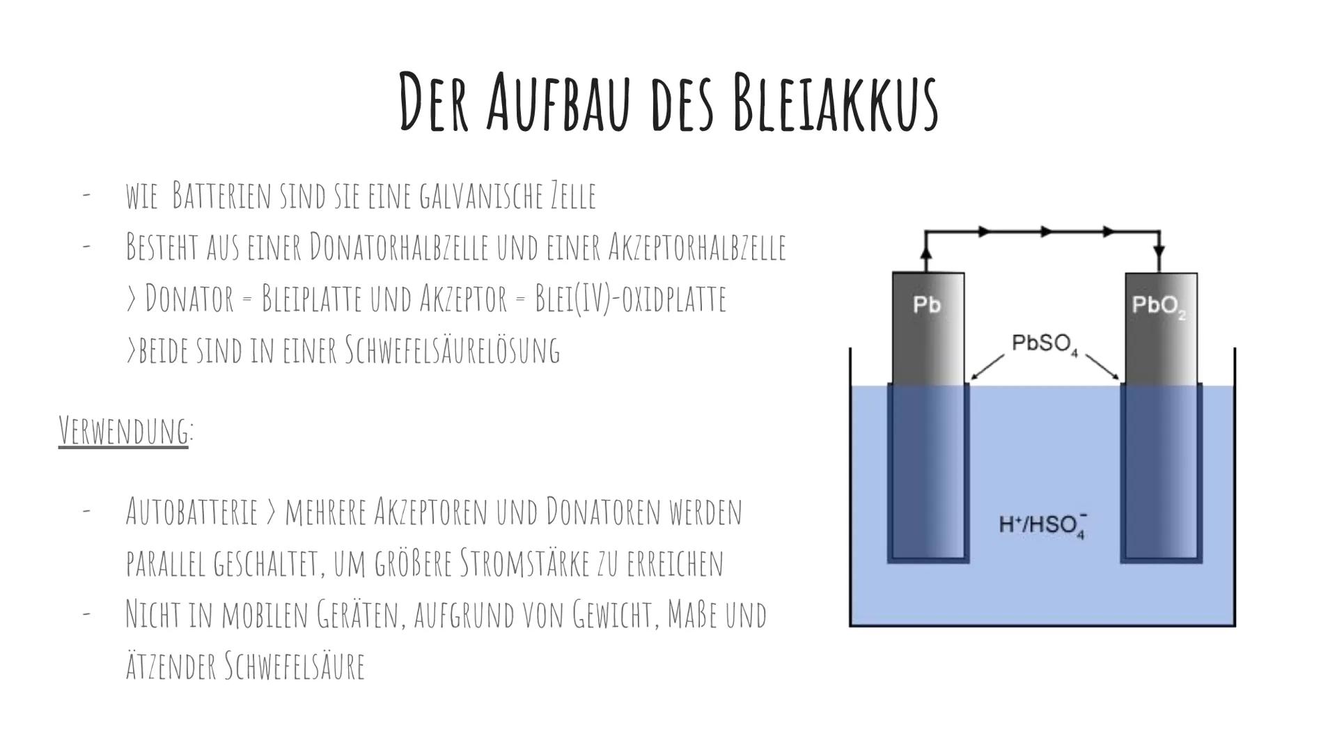 # AKKUMULATOREN
VON JOHANNA UND EMELY - ALLGEMEINES
- BLEIAKKU
- AUFBAU
- LADEVORGANG
- ENTLADEVORGANG
- LITHIUM-IONEN-AKKUMULATOREN