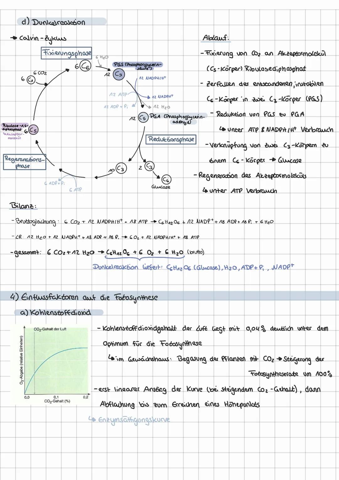 # FOTOSYNTHESE
Fotosynthes ist der wichtigste bio-chemische Vorgang auf der Erde..
$6 CO2 + 6 H₂O \xrightarrow{Licht} C6H12O6 + 602$
Wirk
