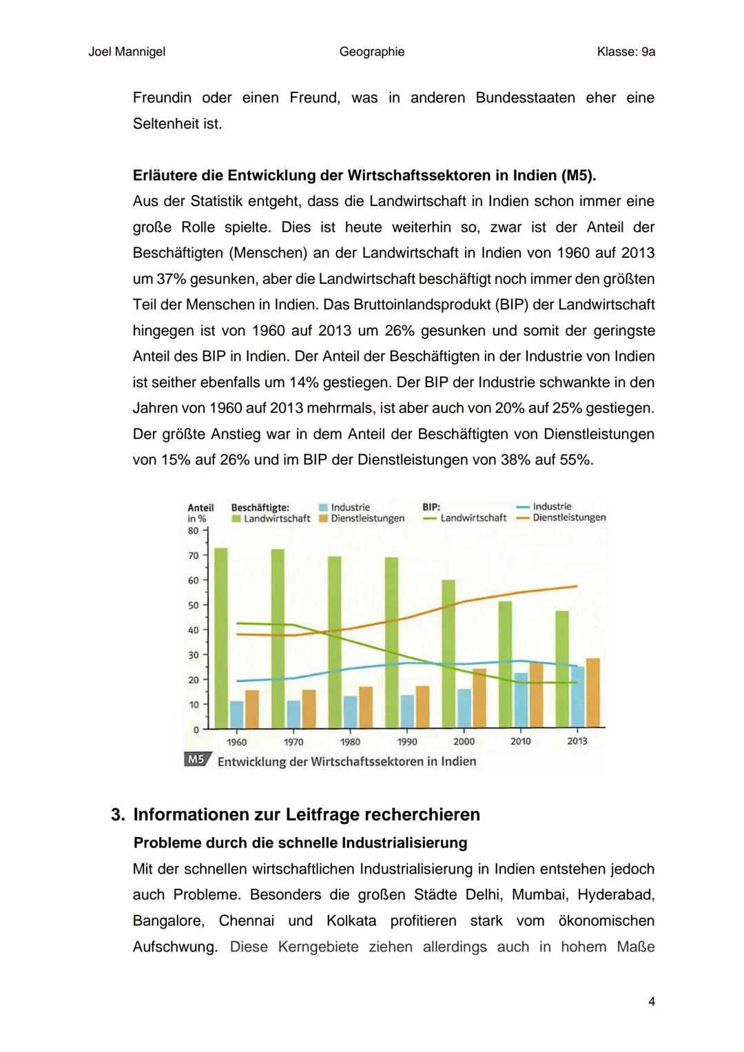 Joel Mannigel
Geographie
Klasse: 9a
# Raumanalyse Indien
Buch Seite 106-107
1. Zu welchem Faktor gehört das Thema?
* Humanfaktor
2. R