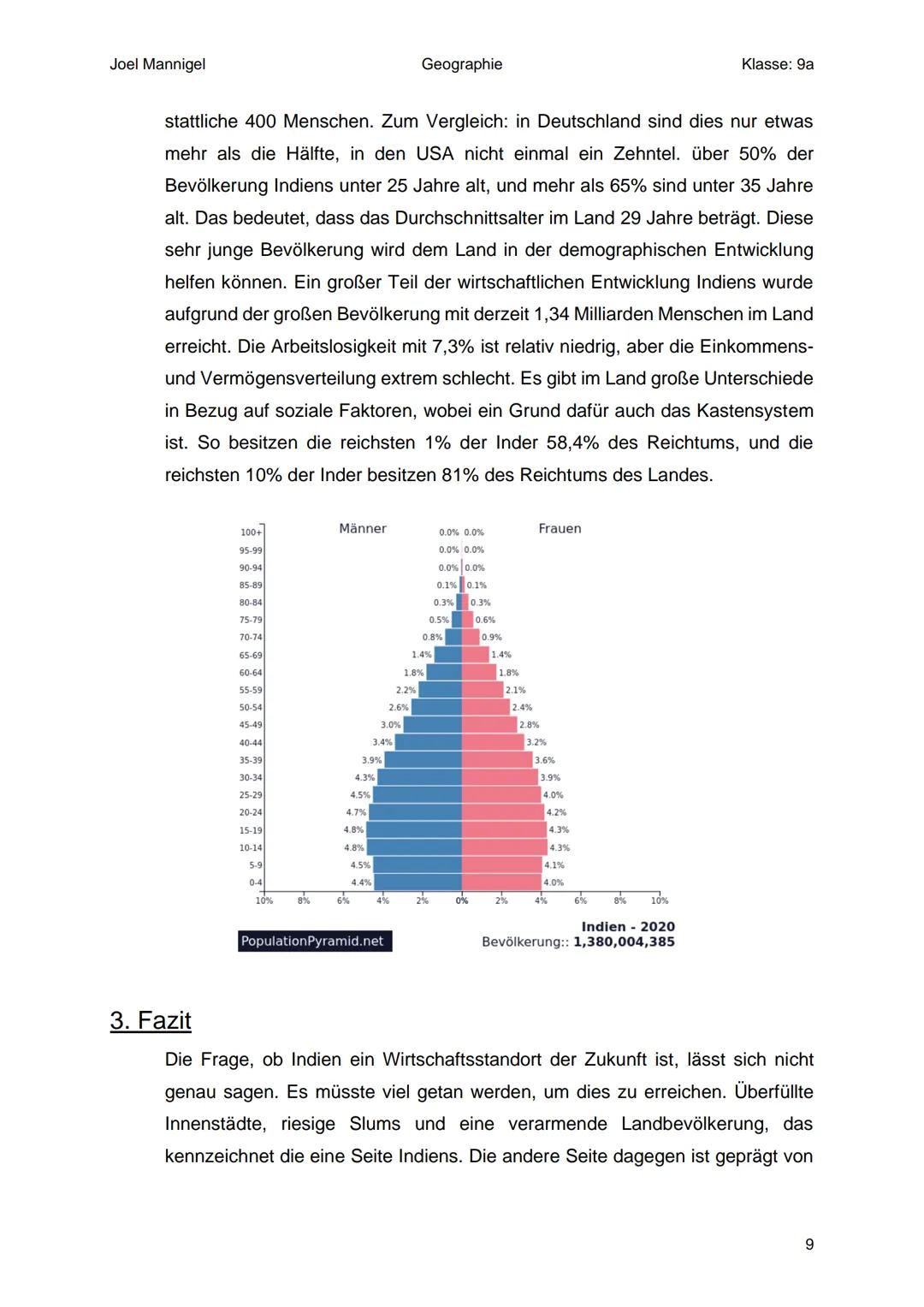 Joel Mannigel
Geographie
Klasse: 9a
# Raumanalyse Indien
Buch Seite 106-107
1. Zu welchem Faktor gehört das Thema?
* Humanfaktor
2. R