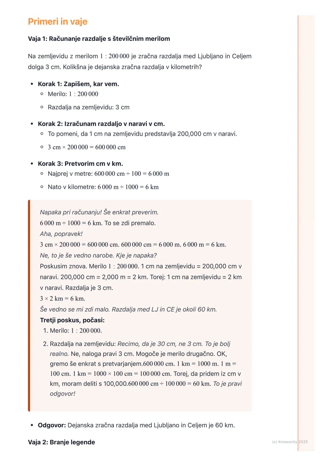 # Merilo in legenda na
zemljevidu
Uvod v merilo in legendo
Zemljevidi so pomanjšani prikazi sveta. Ker ne moremo narisati Slovenije v
njen