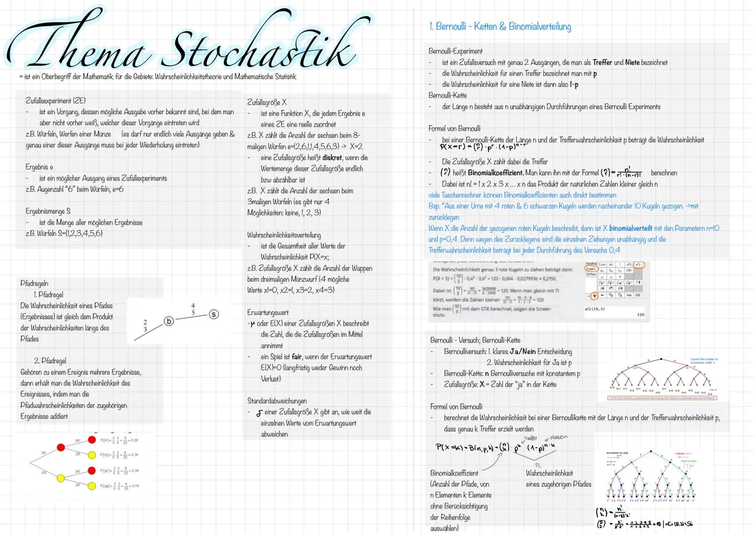 Test-
vorbereitungen
+ X
× ·|·
| Thema Stochastik
= ist ein Oberbegriff der Mathematik für die Gebiete: Wahrscheinlichkeitstheorie und Mathe