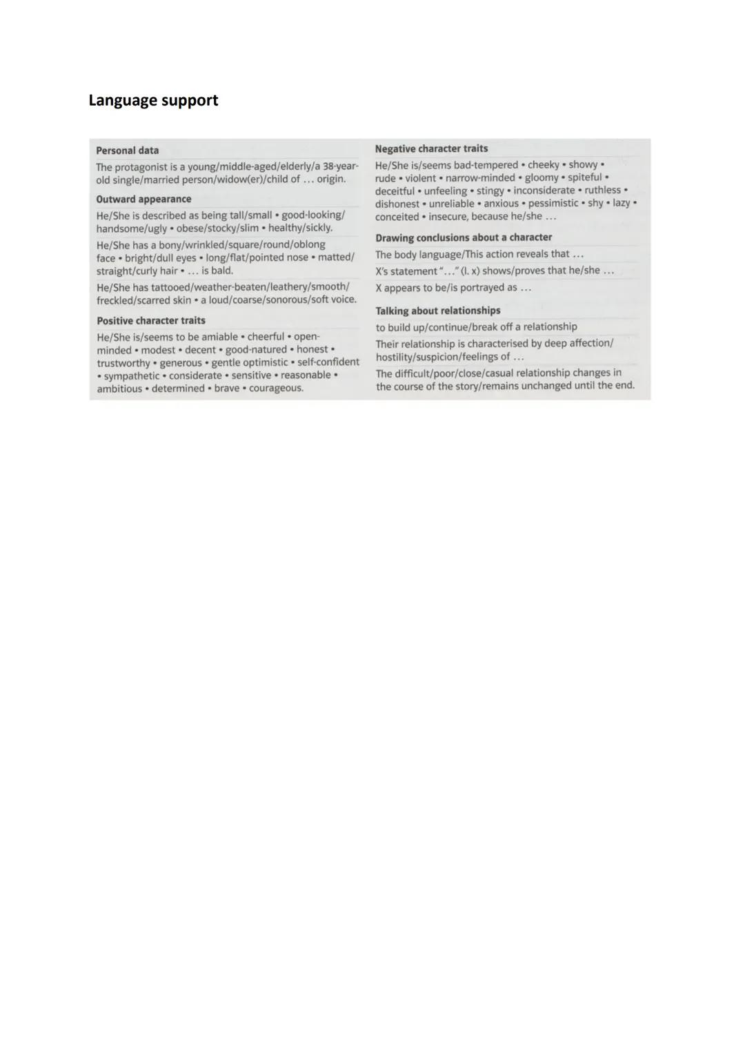 -How to write a characterization-
When dealing with a novel, film or play, you will often be asked to analyze or
examine a certain characte