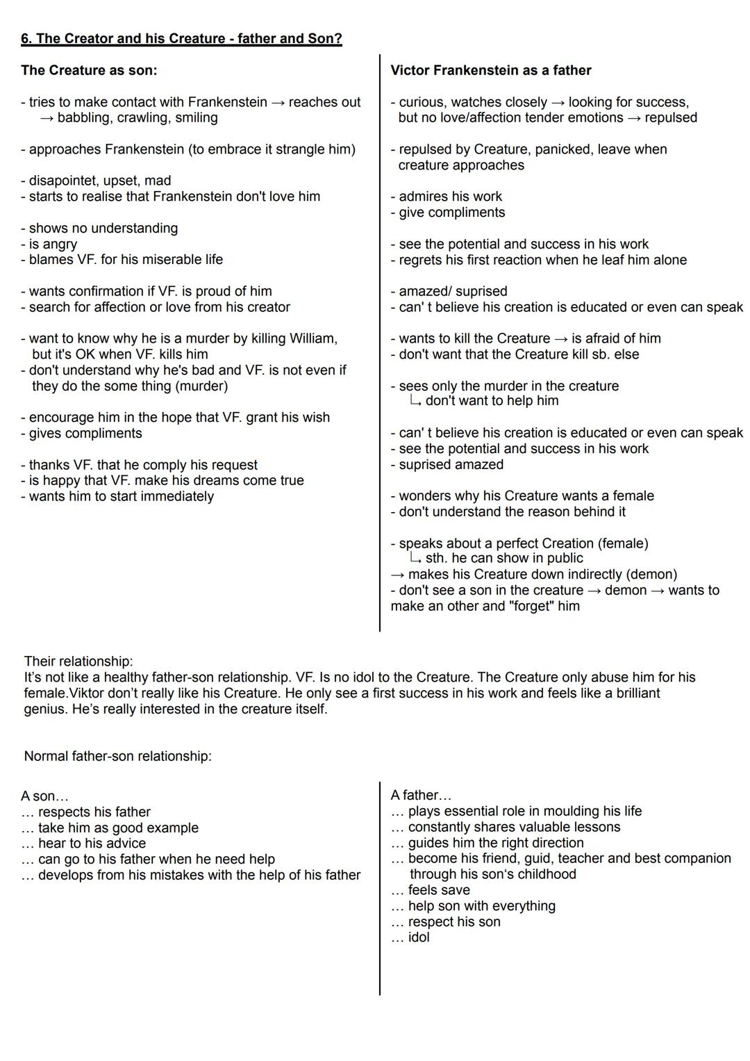 Frankenstein
1. Scene by Scene Overview:
Part 1: From Ingolstadt to De Lacey's Cottage
Scenes 1-2
The Creature awakens and frees himself. H
