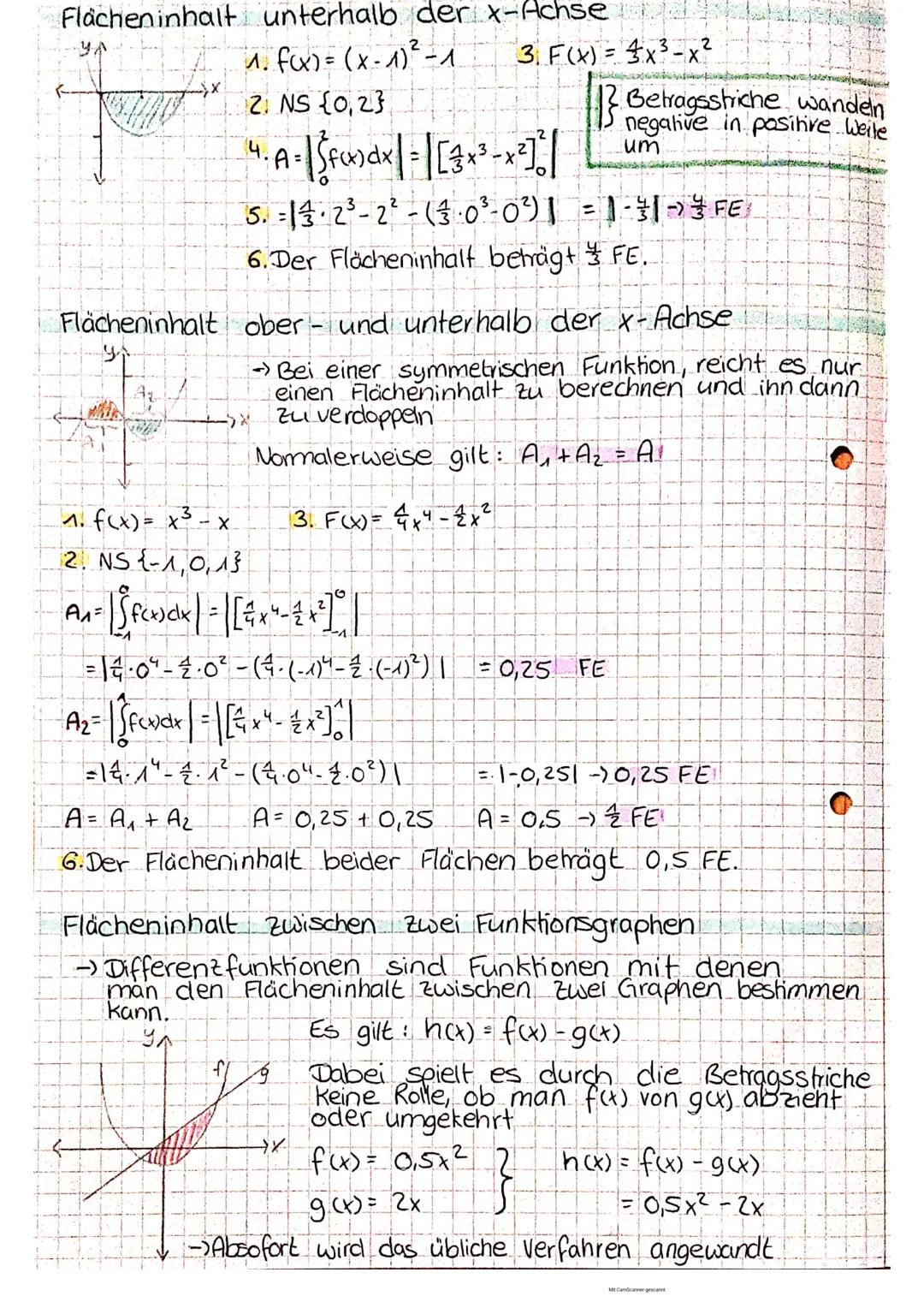 Lemzettel: Integralrechnung
Hauptsatz der Differential - und Integralrechnung
$\int f(x)dx = F(b)-F(a)$
F= Stamm funktion
es gilt F'=f $\r