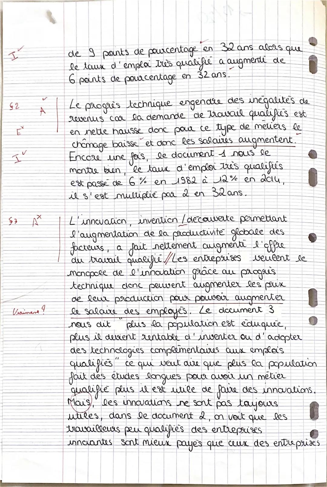 <p>Dans les pays développés, le progrès technique est très présent mais les inégalités de revenus aussi. Le progrès technique, qui est l'ac