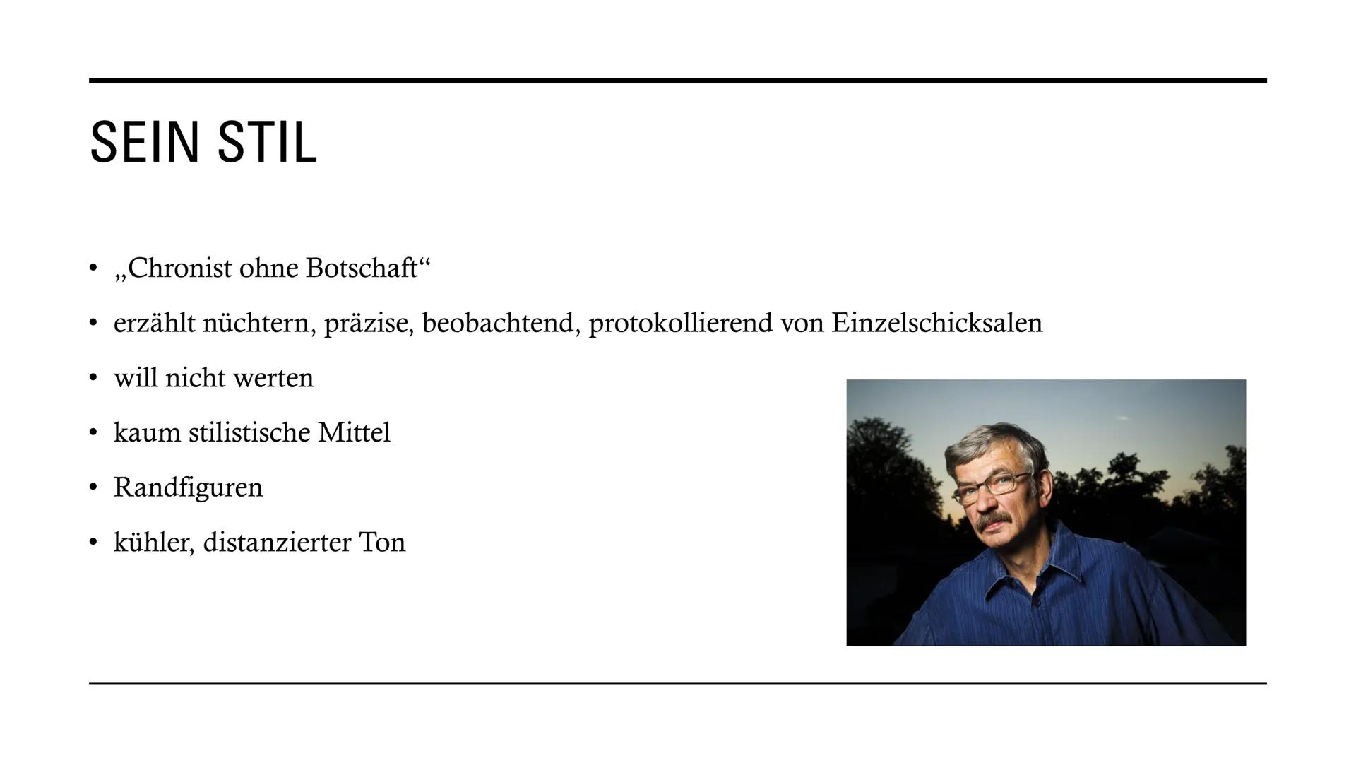CHRISTOPH HEIN
Isabella D'Errico 11Leh
Leistungskurs Deutsch GLIEDERUNG:
1. Biografie
2. Sein Stil
3. Landnahme
4. Werke
5. Auszeichnungen
6