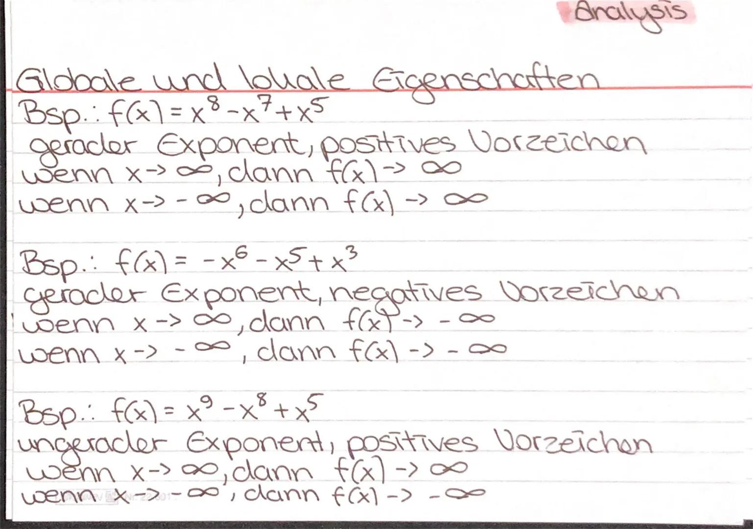 Analysis
Ganzrationale Funlutionen
Def.: Eine Funlution, die aus Potenzfunlutionen und linearen Funlutionen zusammen- gesetzt ist.
$f(x) =